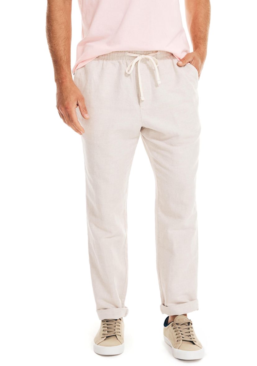 Classic Fit Drawstring Linen Pants 