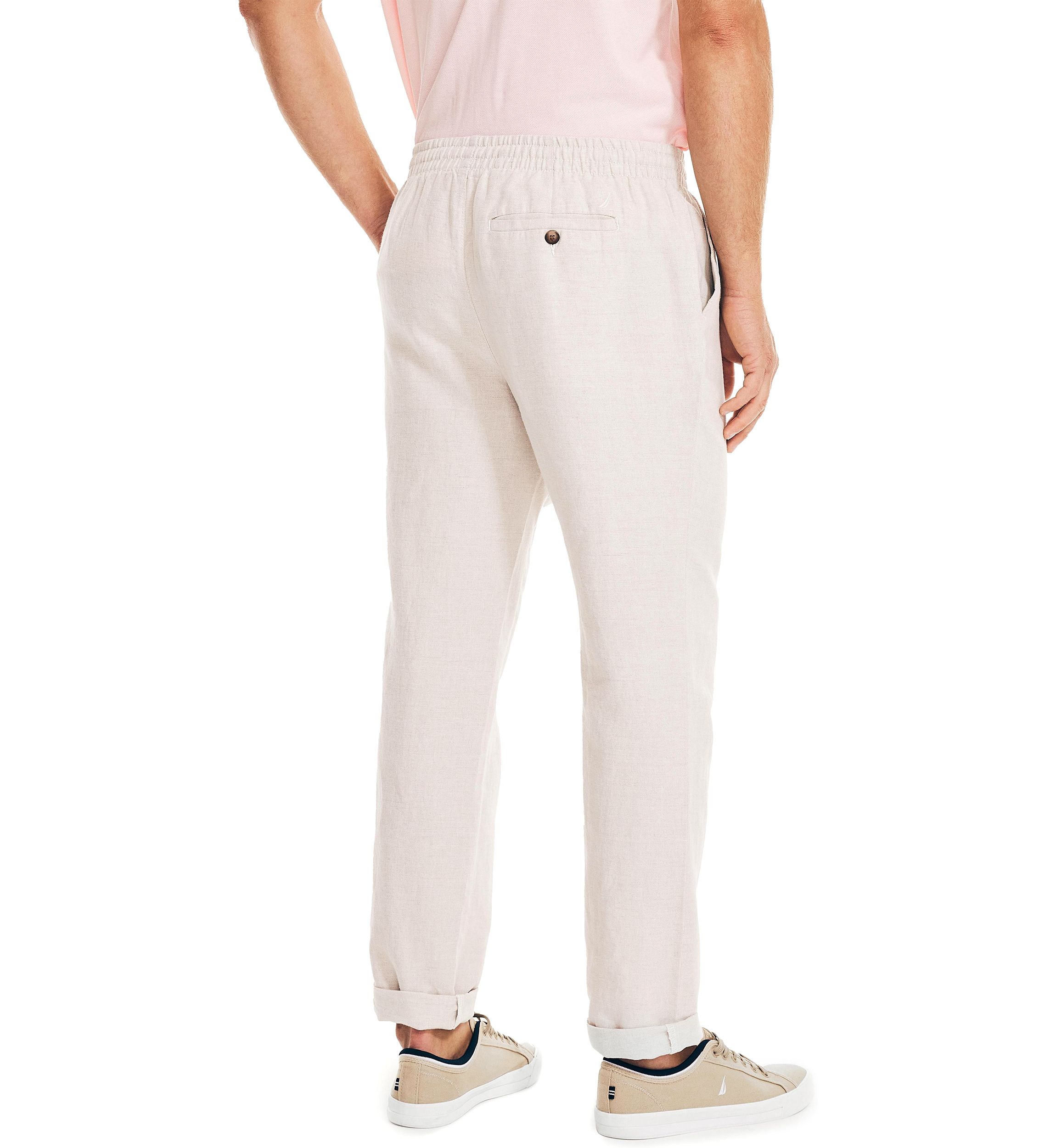 Classic Fit Drawstring Linen Pants 