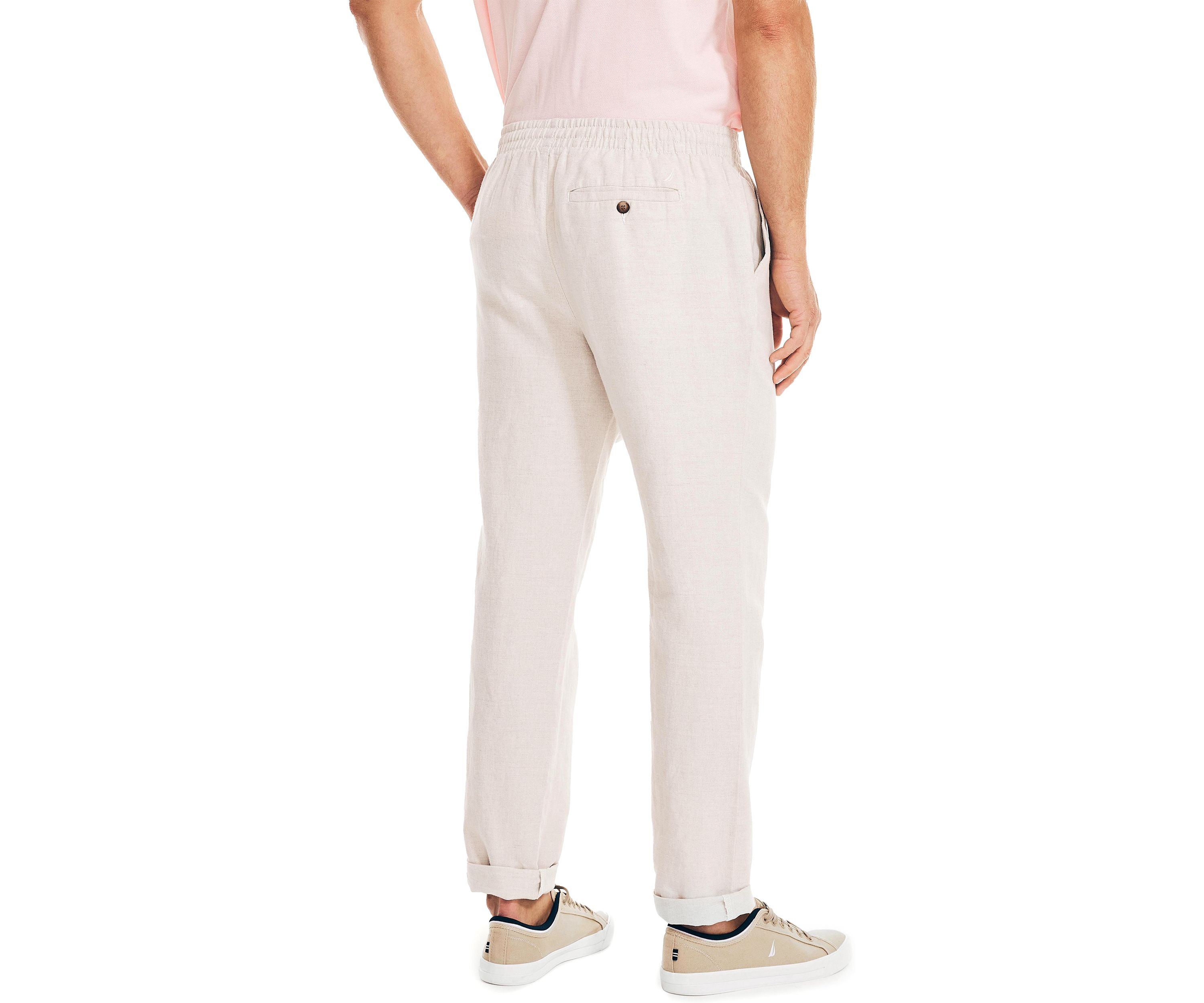 Classic Fit Drawstring Linen Pants 