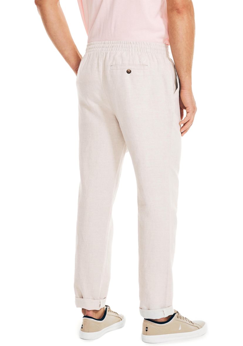Classic Fit Drawstring Linen Pants 
