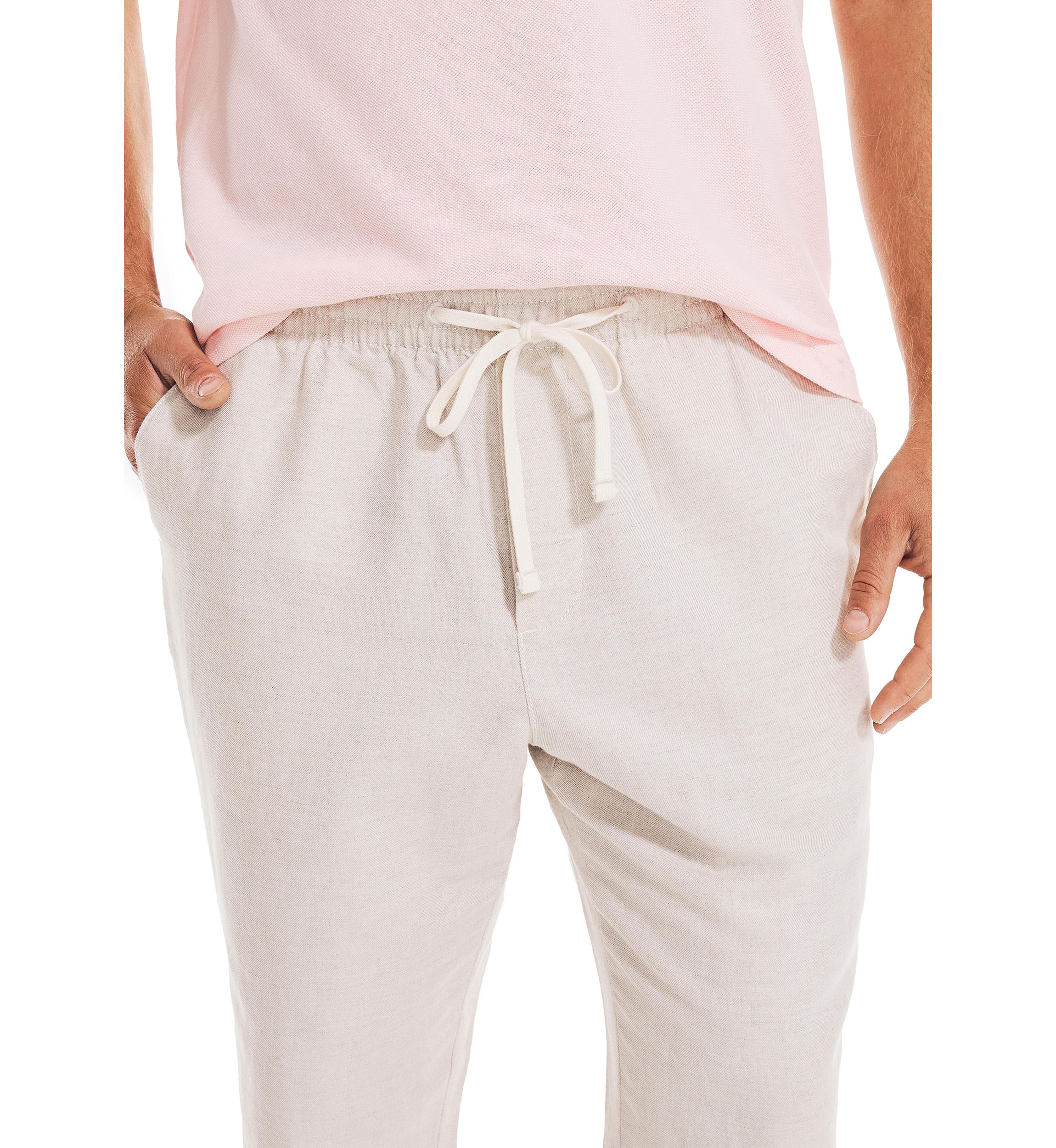 Classic Fit Drawstring Linen Pants 