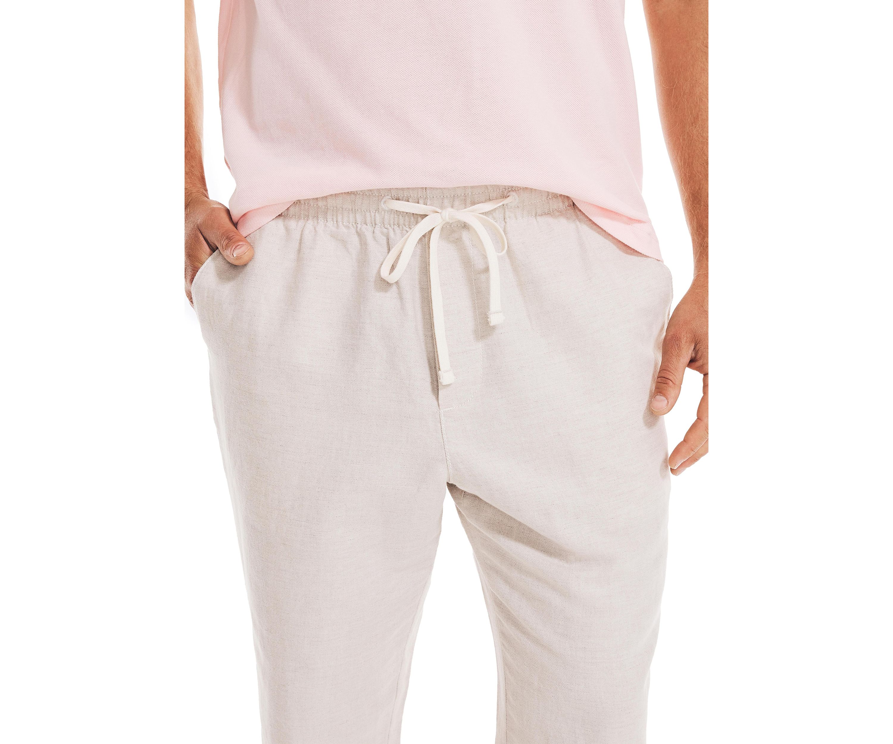 Classic Fit Drawstring Linen Pants 