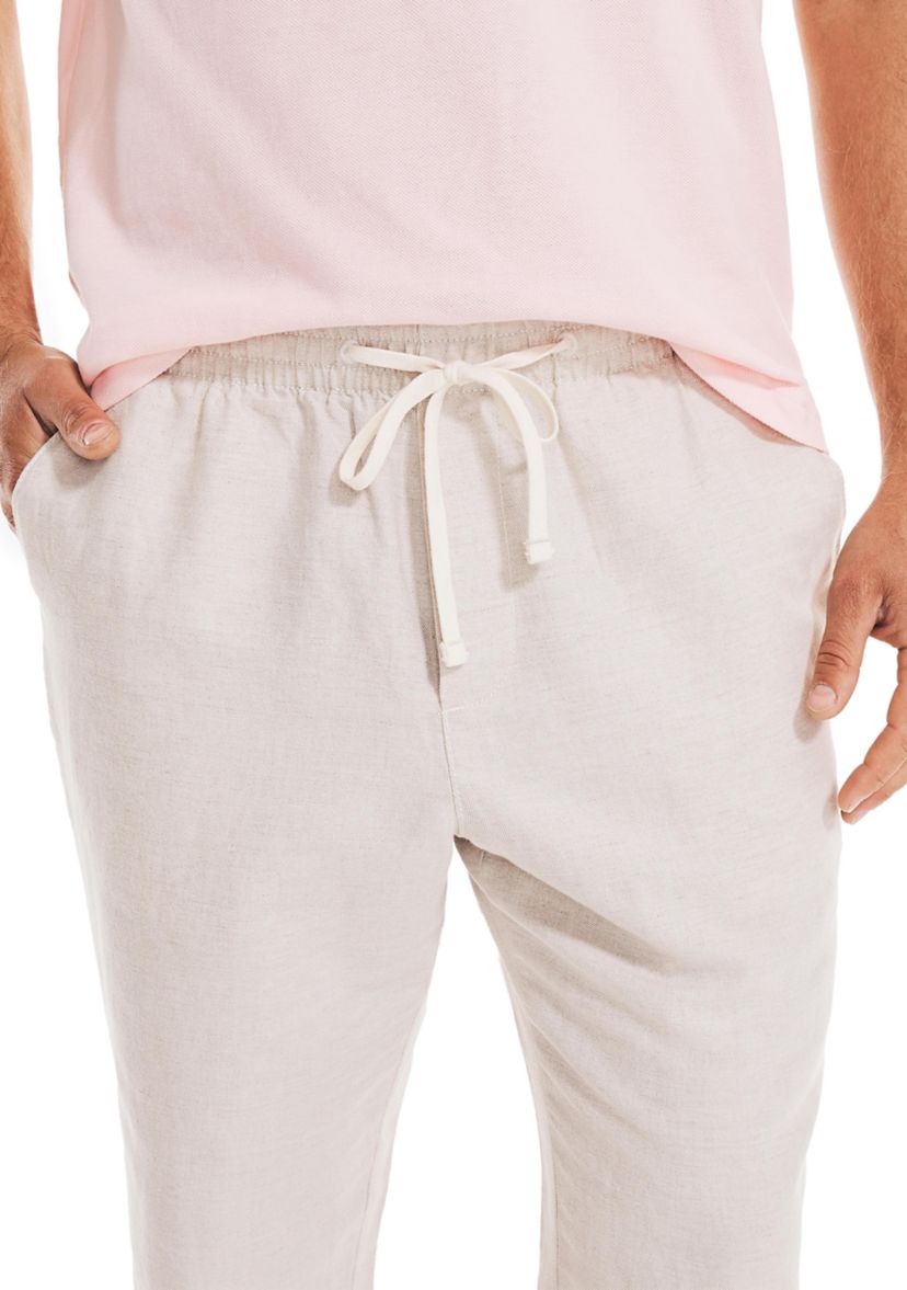 Classic Fit Drawstring Linen Pants 