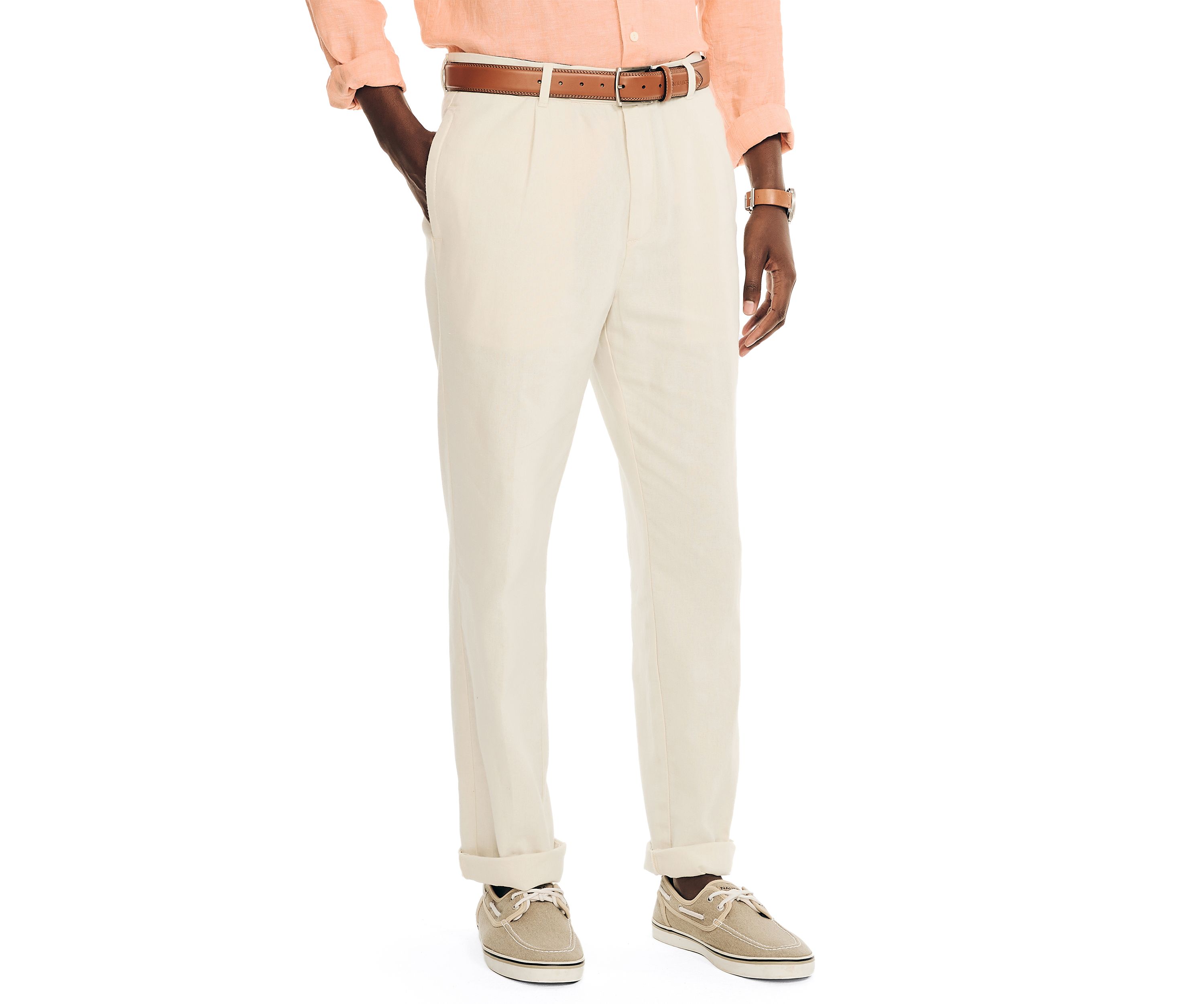 Linen Pleated Trousers