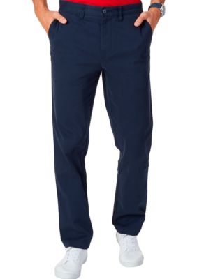 Nautica Men's Classic Flat Front Deck Pants, Navy Blue, 40 x 32
