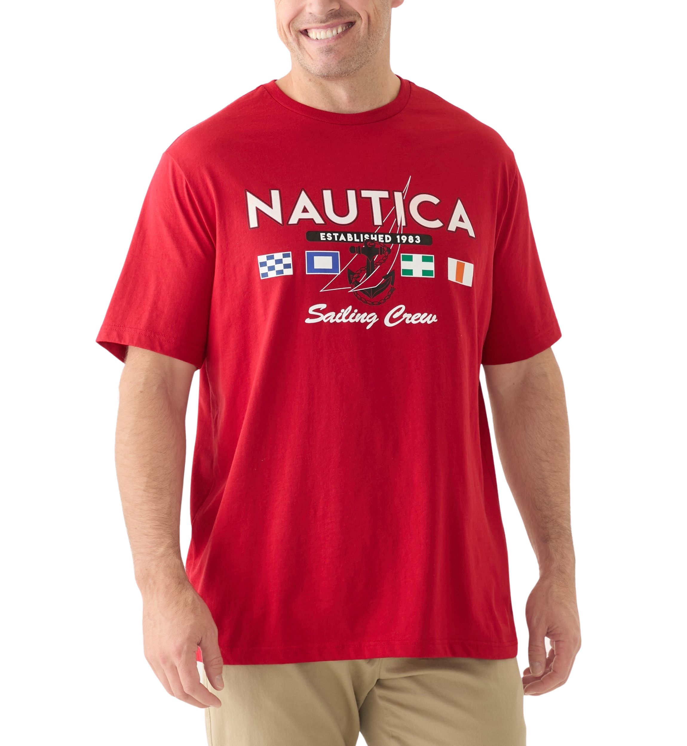 Big & Tall Short Sleeve Sailing Crew Front Graphic T-Shirt