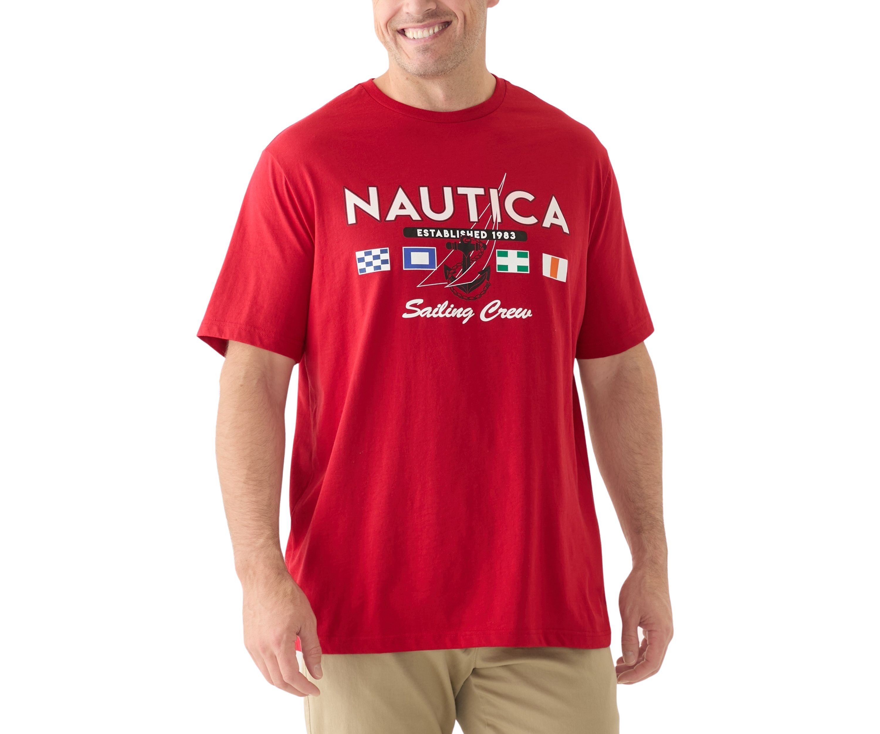 Big & Tall Short Sleeve Sailing Crew Front Graphic T-Shirt