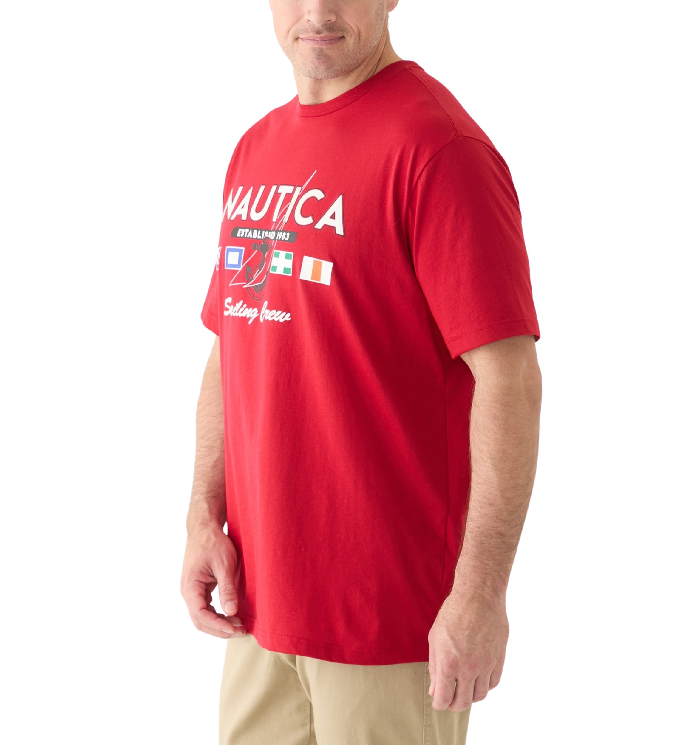 Big & Tall Short Sleeve Sailing Crew Front Graphic T-Shirt
