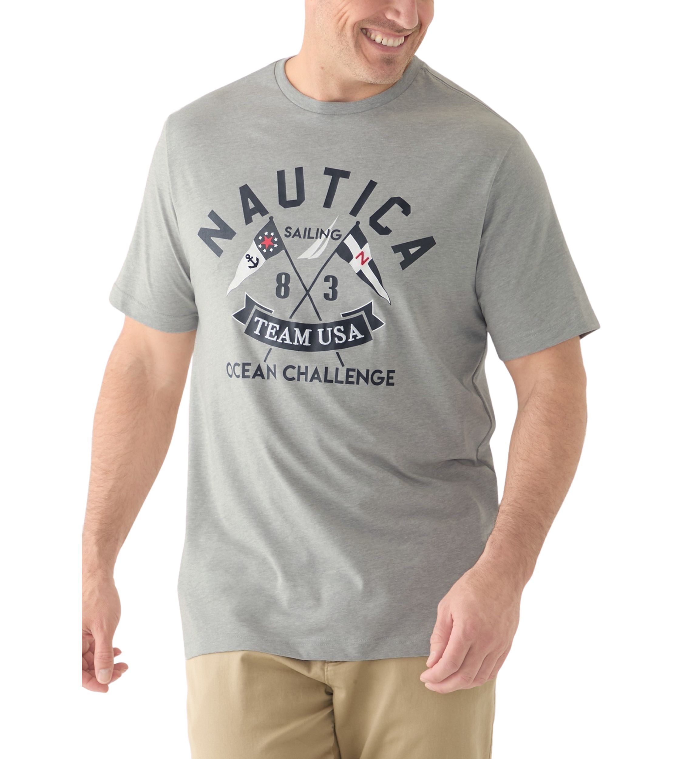 Big & Tall Short Sleeve Ocean Challenge Embroidered Front Graphic T-Shirt