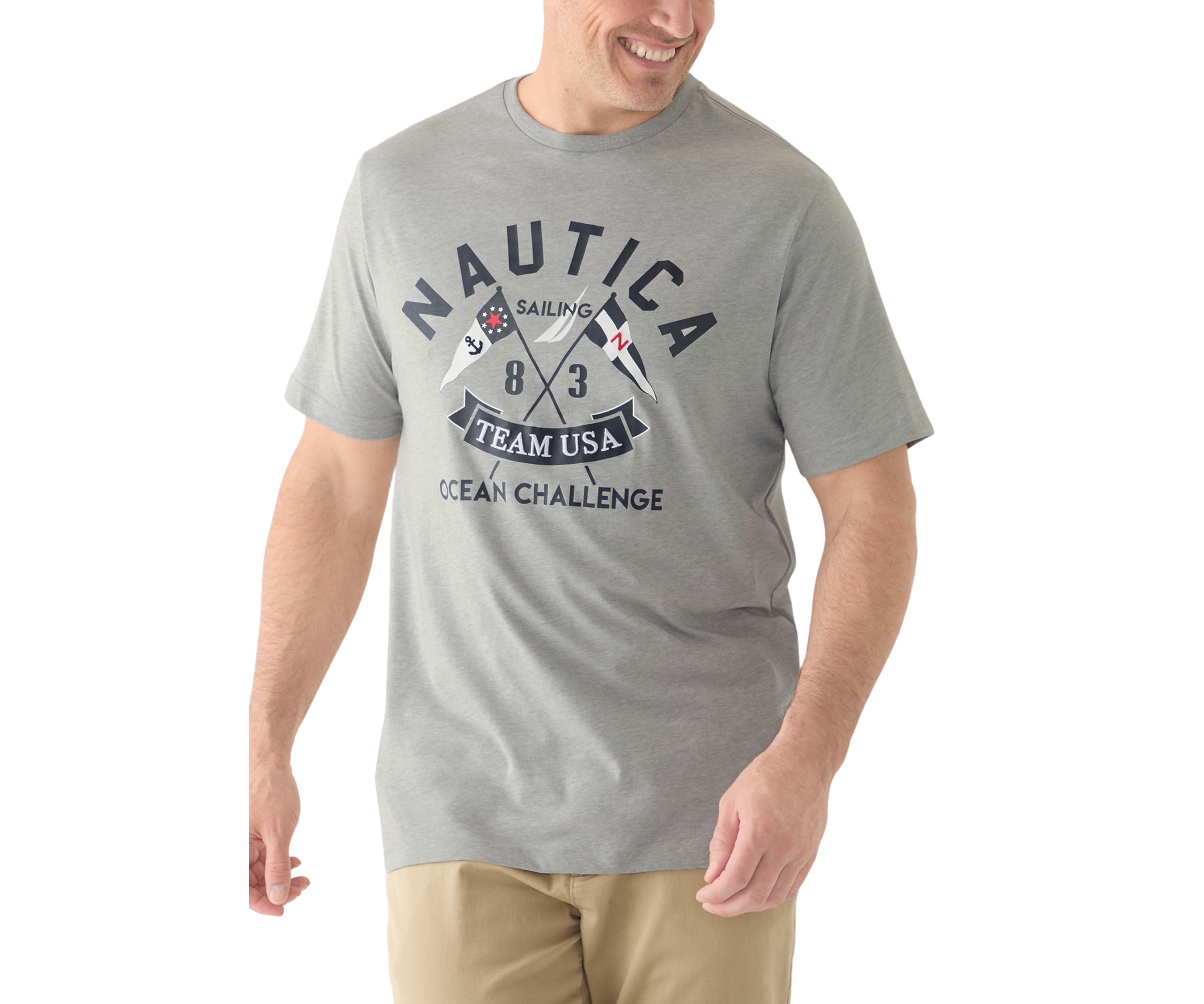 Big & Tall Short Sleeve Ocean Challenge Embroidered Front Graphic T-Shirt