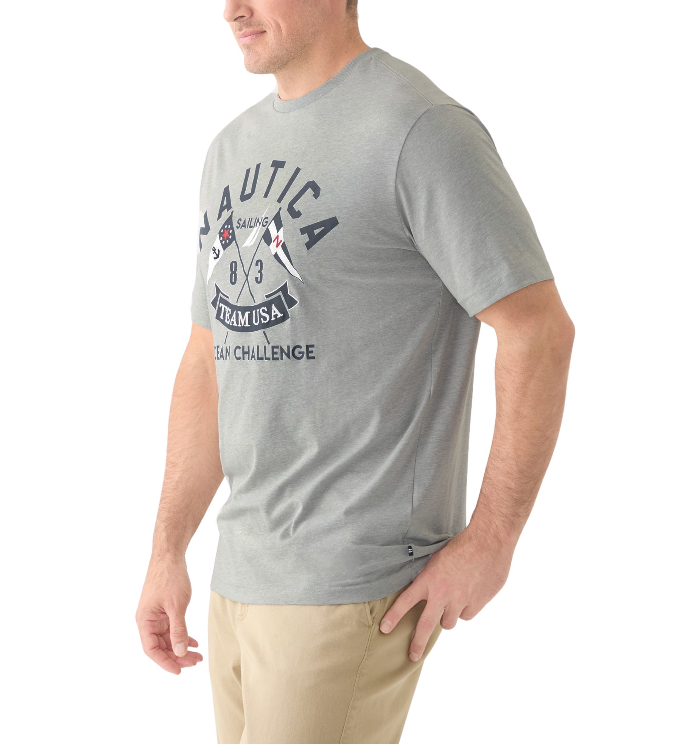 Big & Tall Short Sleeve Ocean Challenge Embroidered Front Graphic T-Shirt