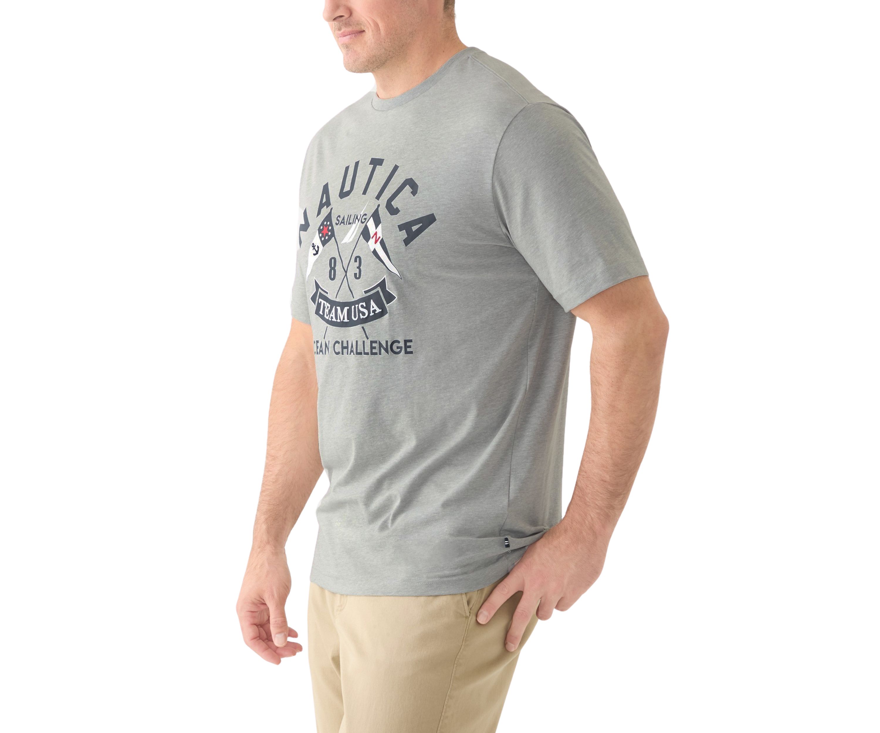 Big & Tall Short Sleeve Ocean Challenge Embroidered Front Graphic T-Shirt