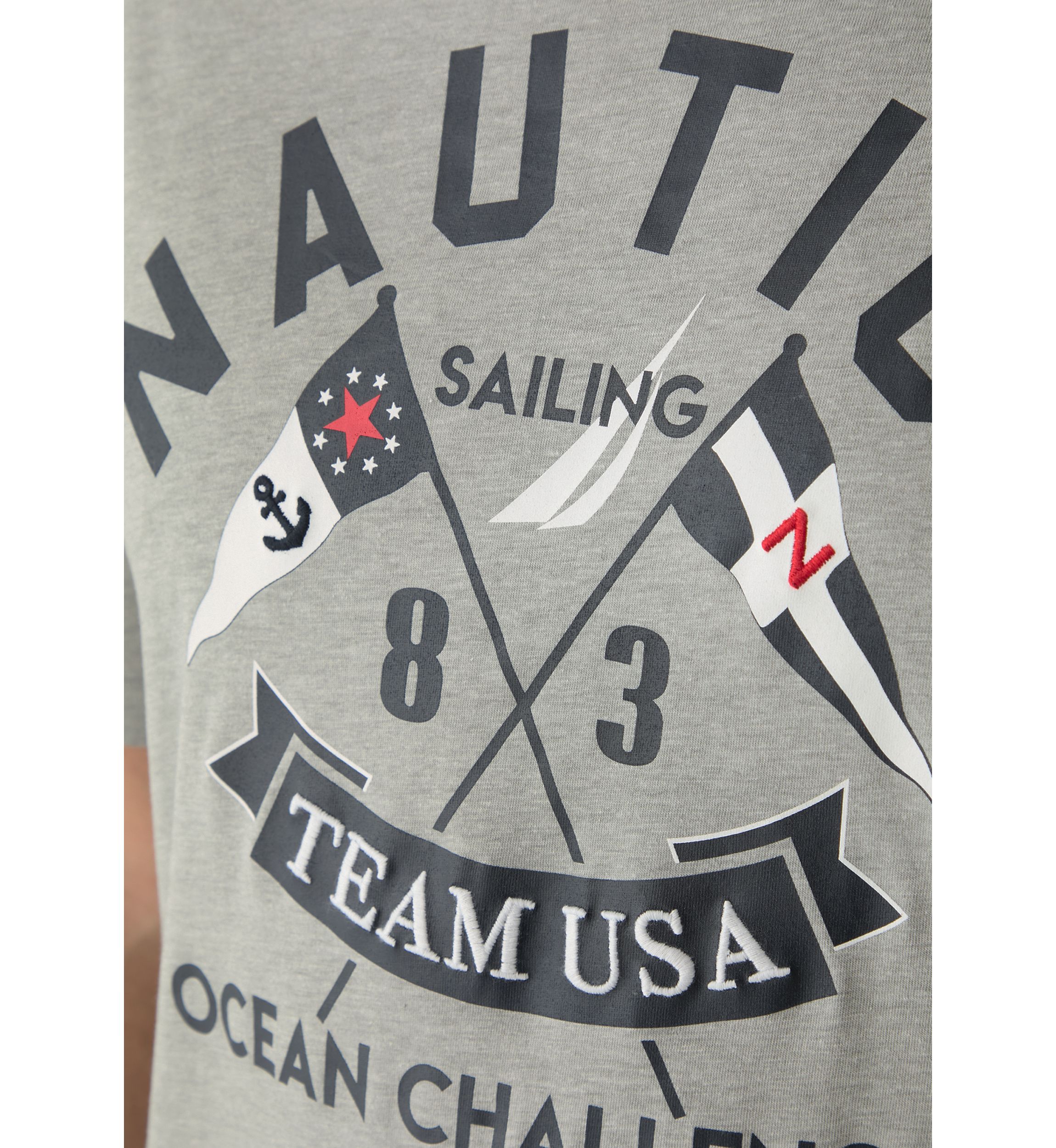 Big & Tall Short Sleeve Ocean Challenge Embroidered Front Graphic T-Shirt