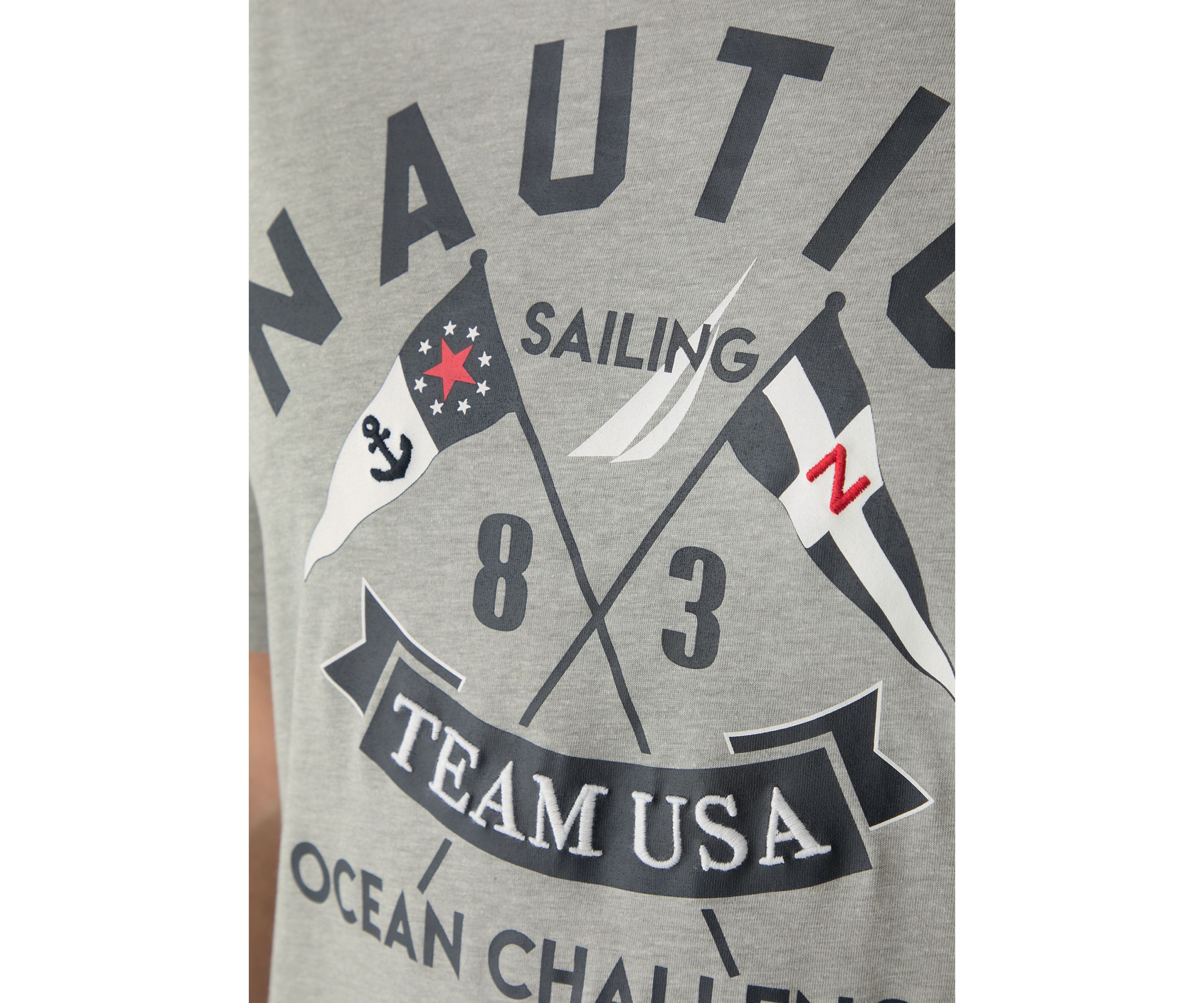 Big & Tall Short Sleeve Ocean Challenge Embroidered Front Graphic T-Shirt