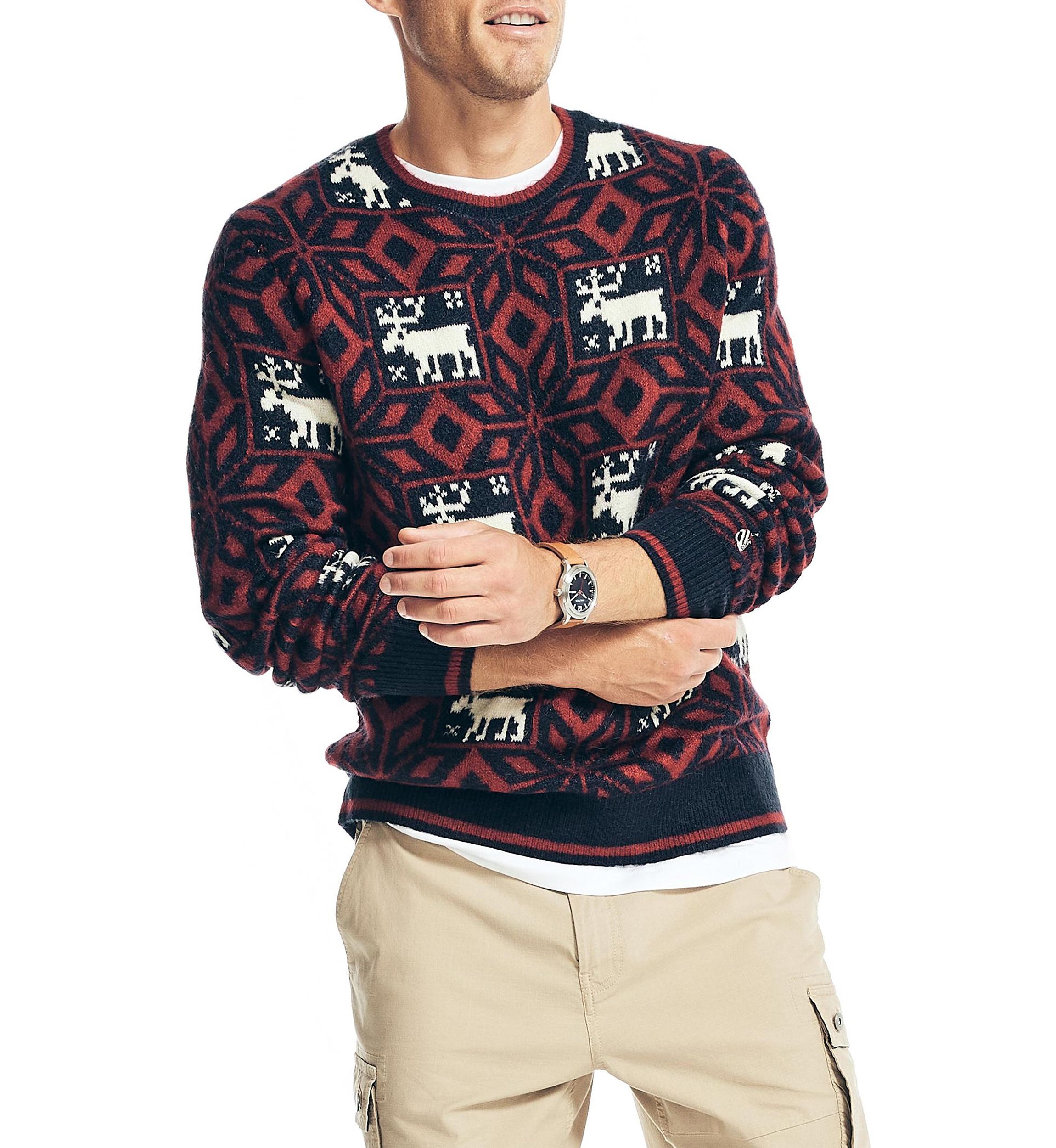 Reissue Printed Jacquard Crew Neck Sweater