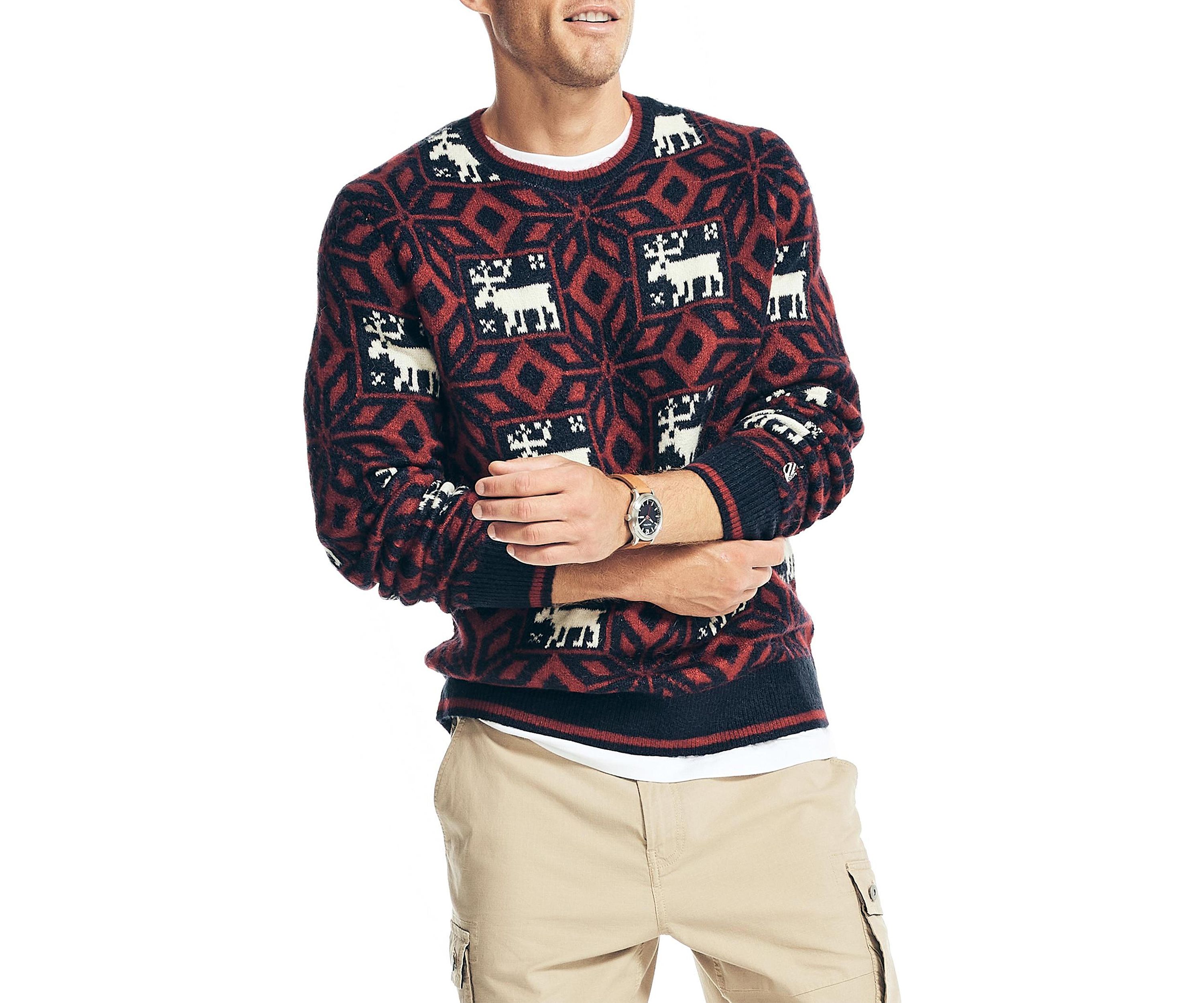 Reissue Printed Jacquard Crew Neck Sweater