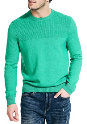Nautica Men's Sustainably Crafted Textured Crew Neck Sweater, 2XL