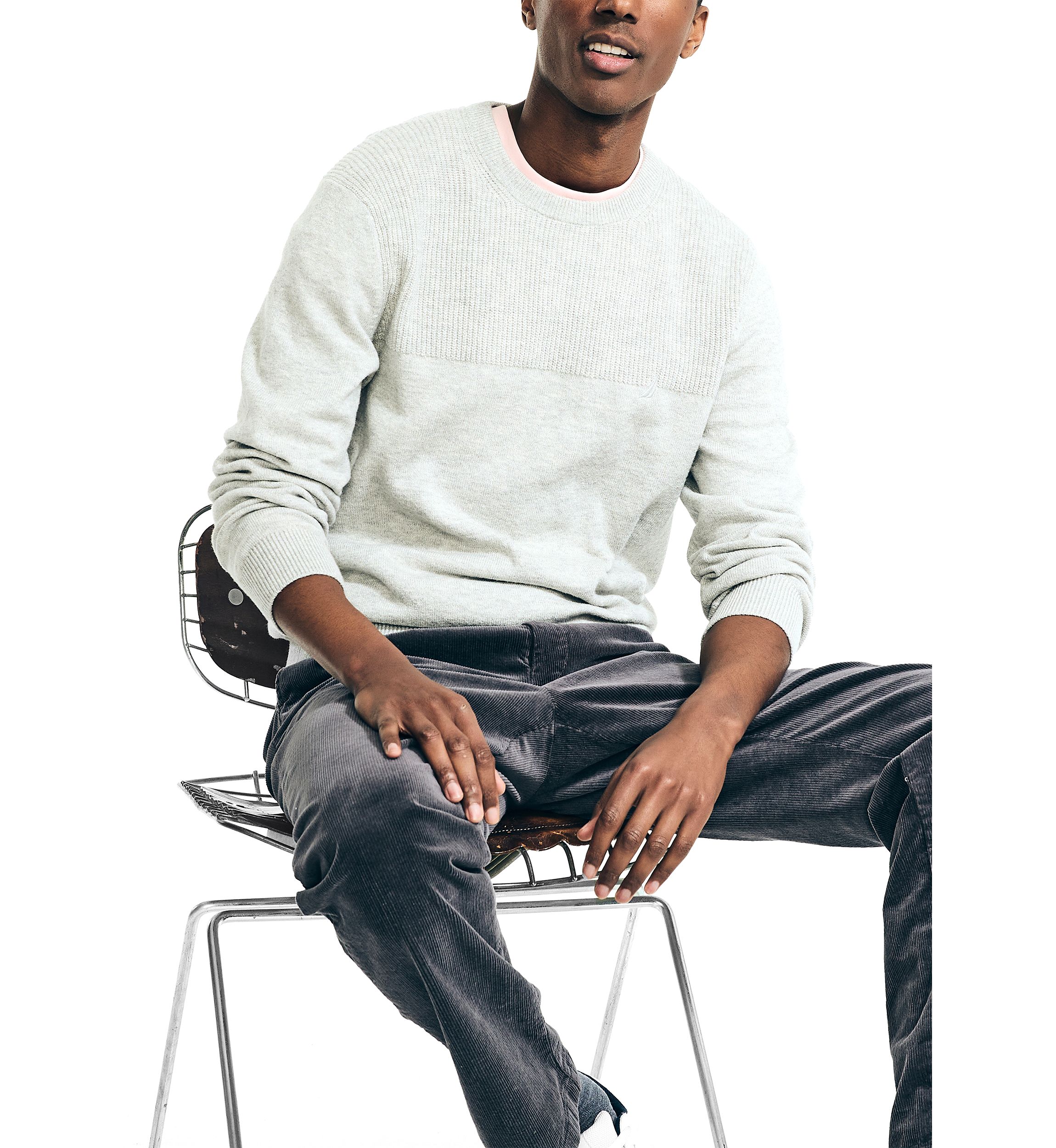 Sustainably Crafted Textured Crew Neck Sweater