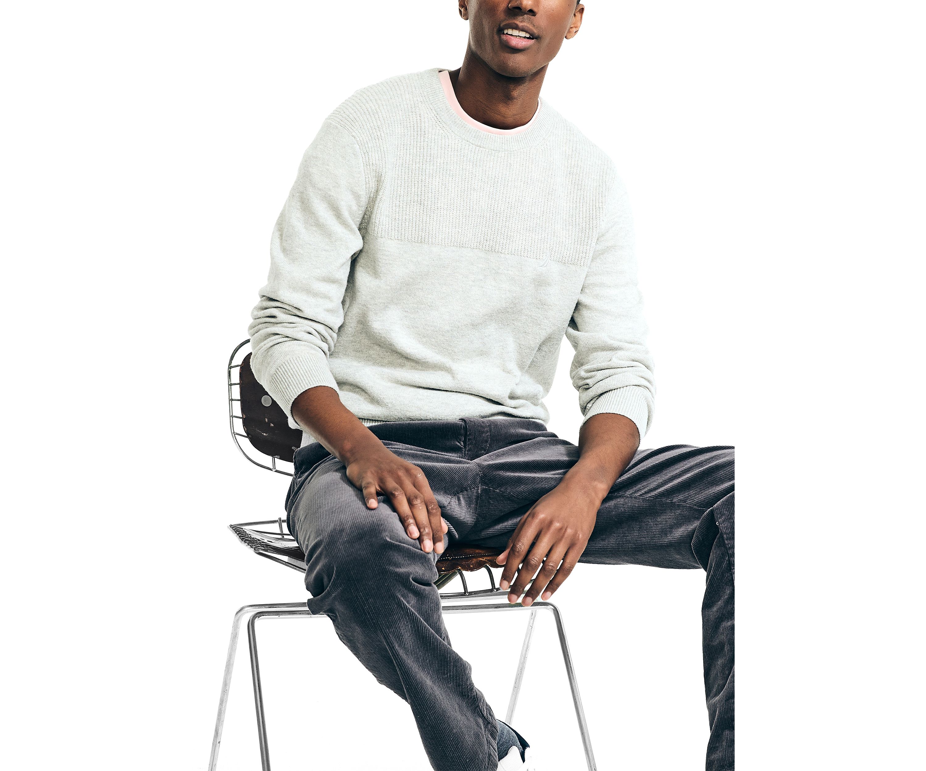 Sustainably Crafted Textured Crew Neck Sweater