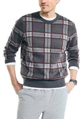 Navtech Plaid Jacquard Crew Neck Sweater