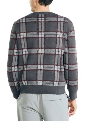 Navtech Plaid Jacquard Crew Neck Sweater