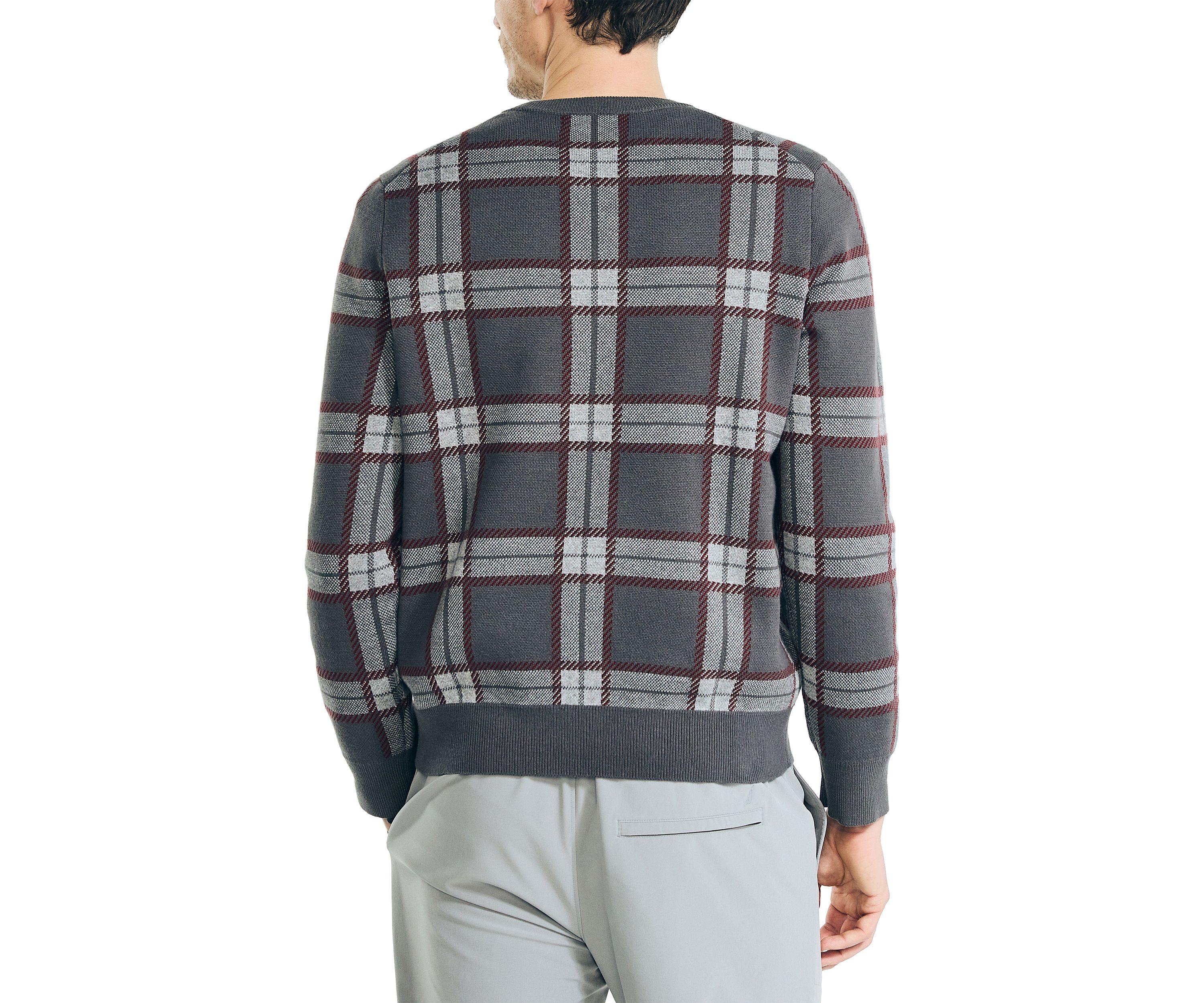 Navtech Plaid Jacquard Crew Neck Sweater