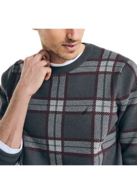 Navtech Plaid Jacquard Crew Neck Sweater