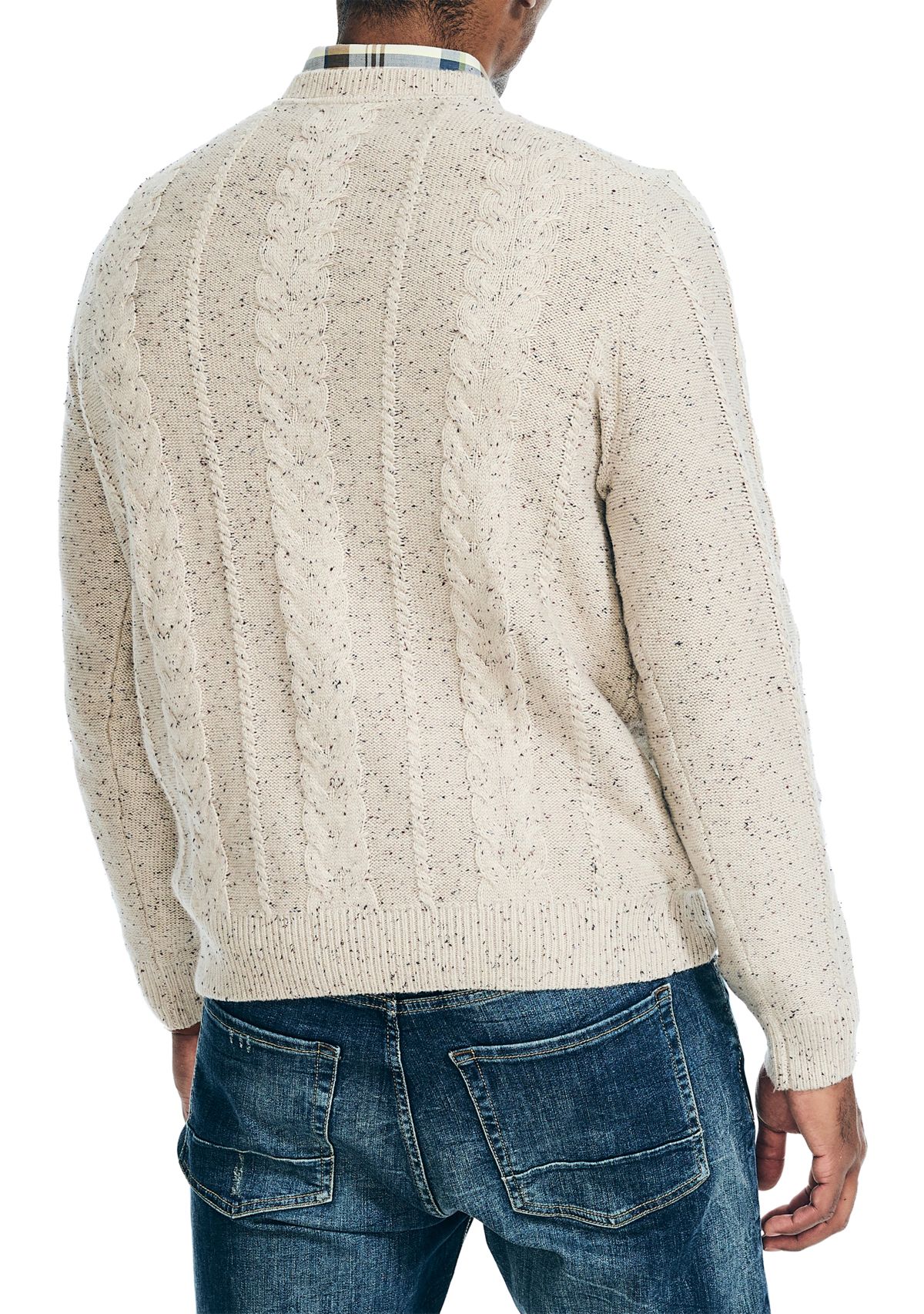 Sustainably Crafted Cable Knit Crew Neck Sweater