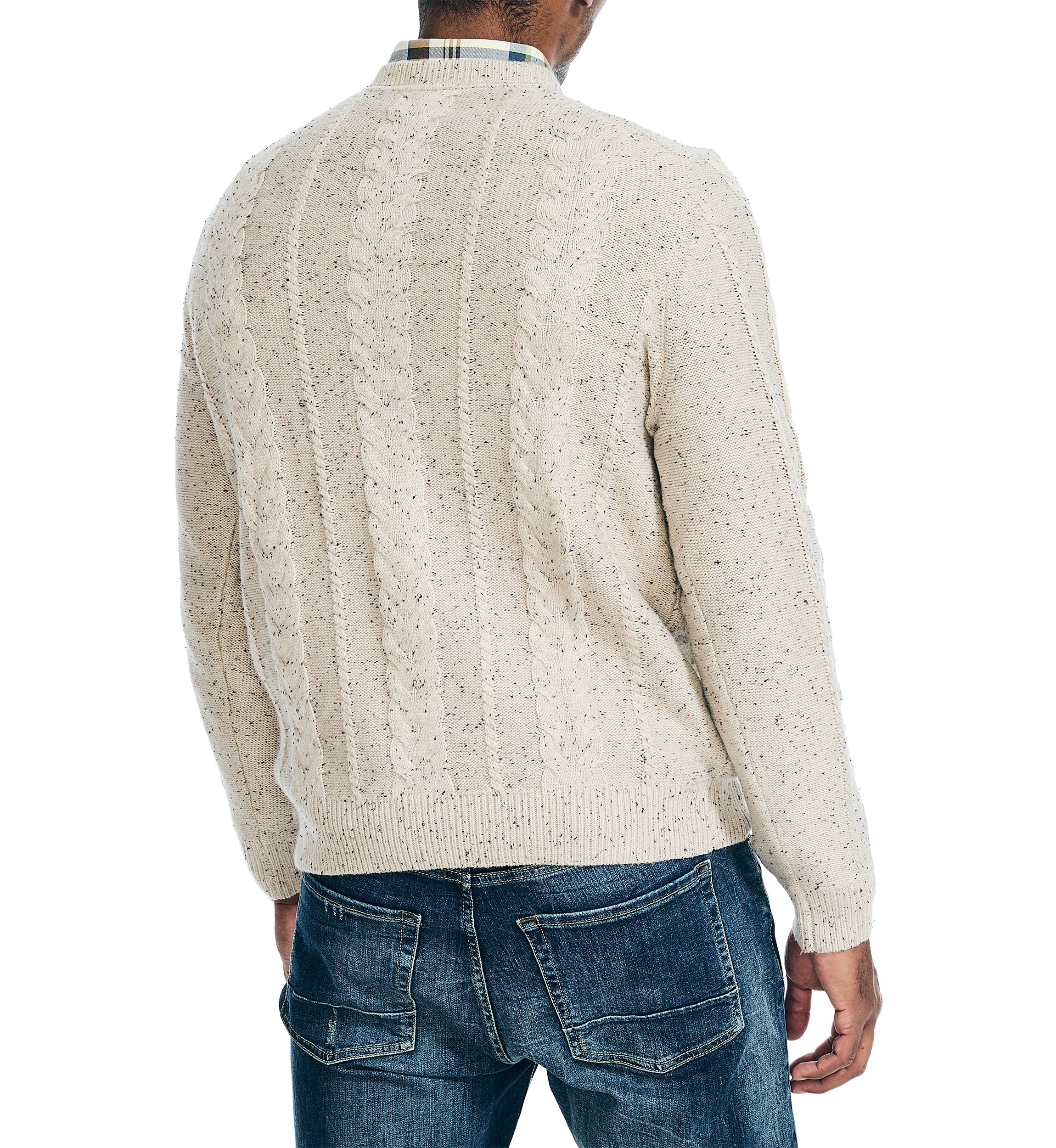 Sustainably Crafted Cable Knit Crew Neck Sweater
