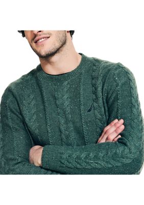 Sustainably Crafted Cable Knit Crew Neck Sweater