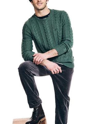 Sustainably Crafted Cable Knit Crew Neck Sweater