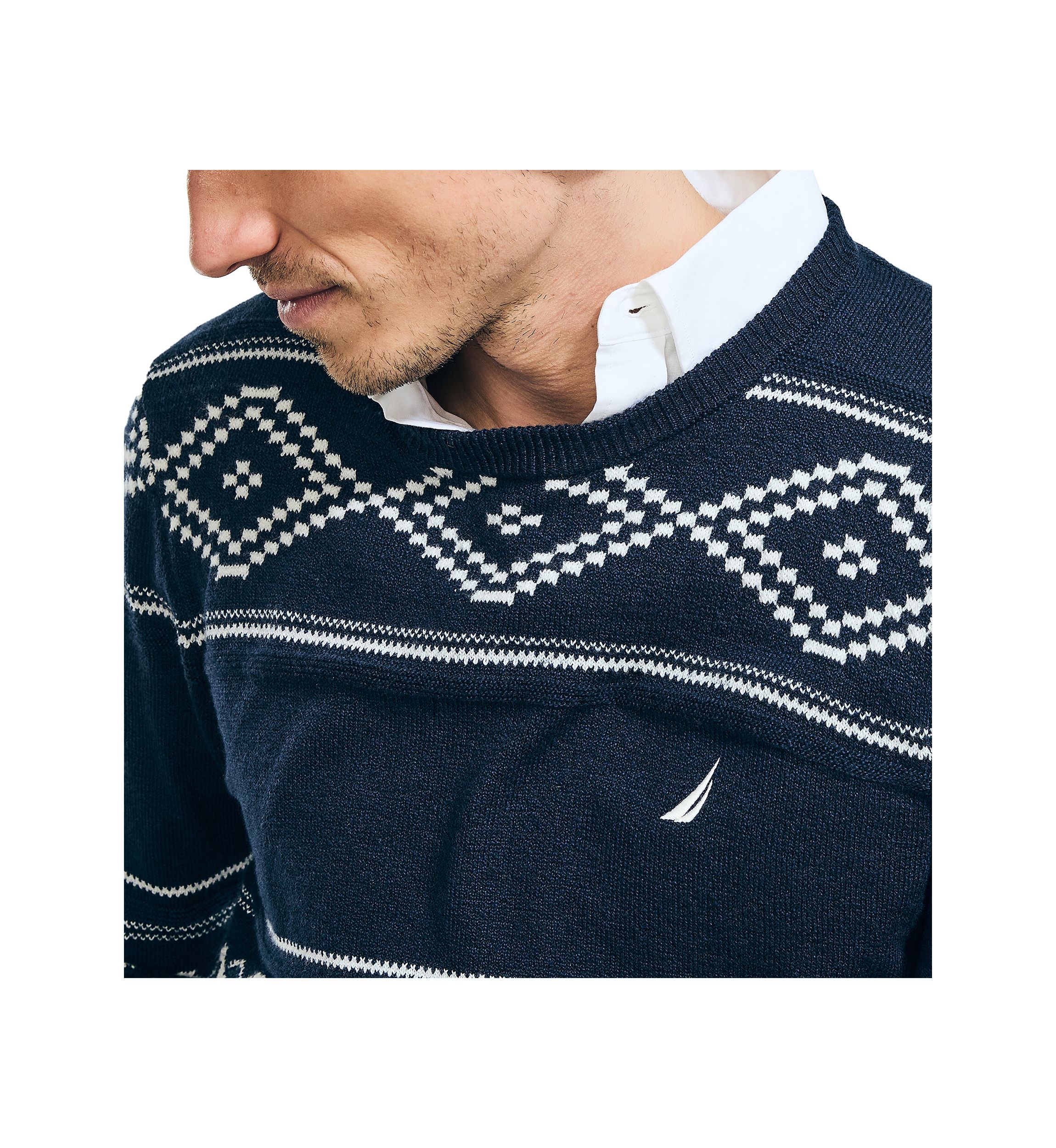 Sustainably Crafted Fair Isle Crew Neck Sweater