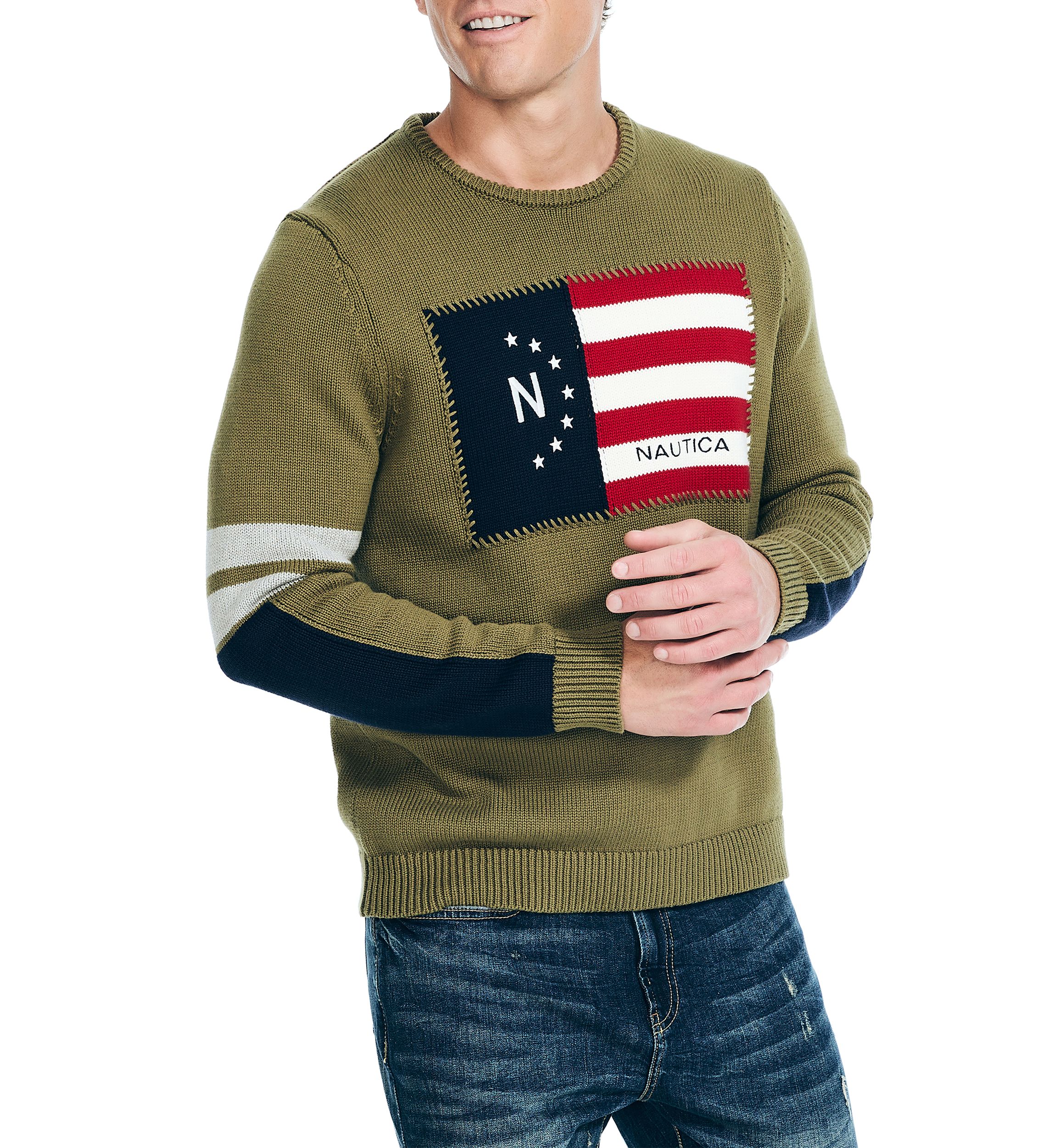 Flag Crew Neck Sweater
