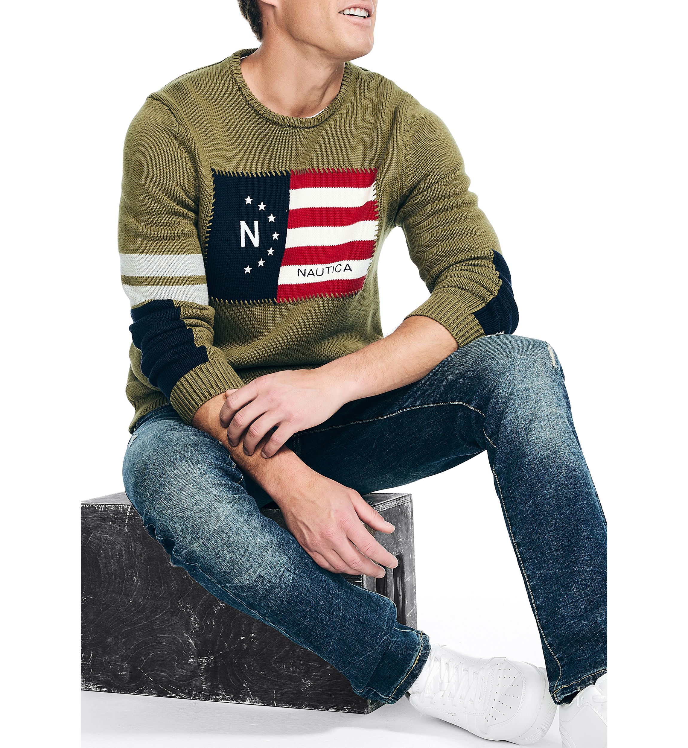 Flag Crew Neck Sweater