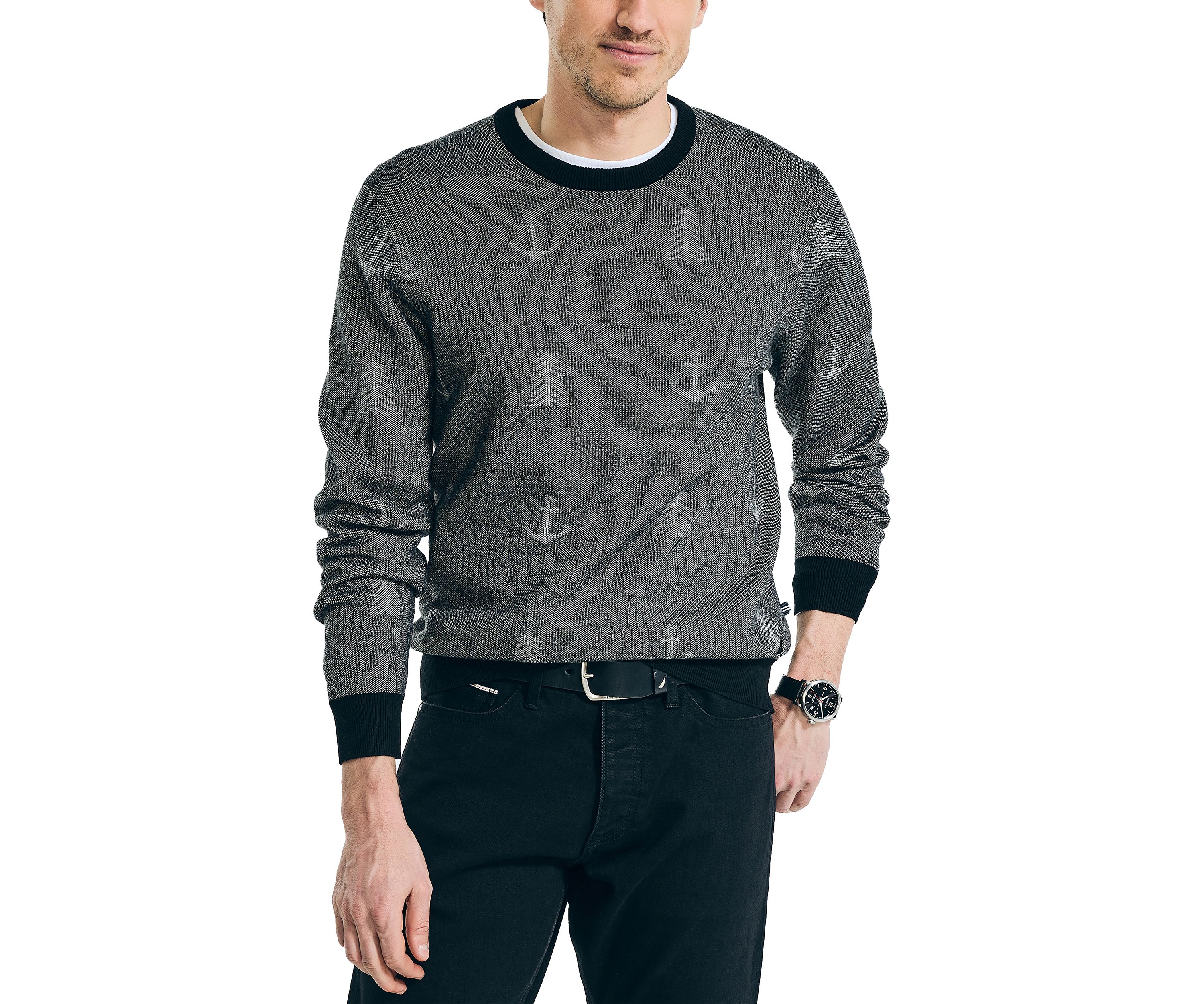 Sustainably Crafted Printed Crew Neck Sweater