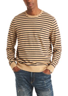 Nautica Men's Navtech Striped Crew Neck Sweater, Large
