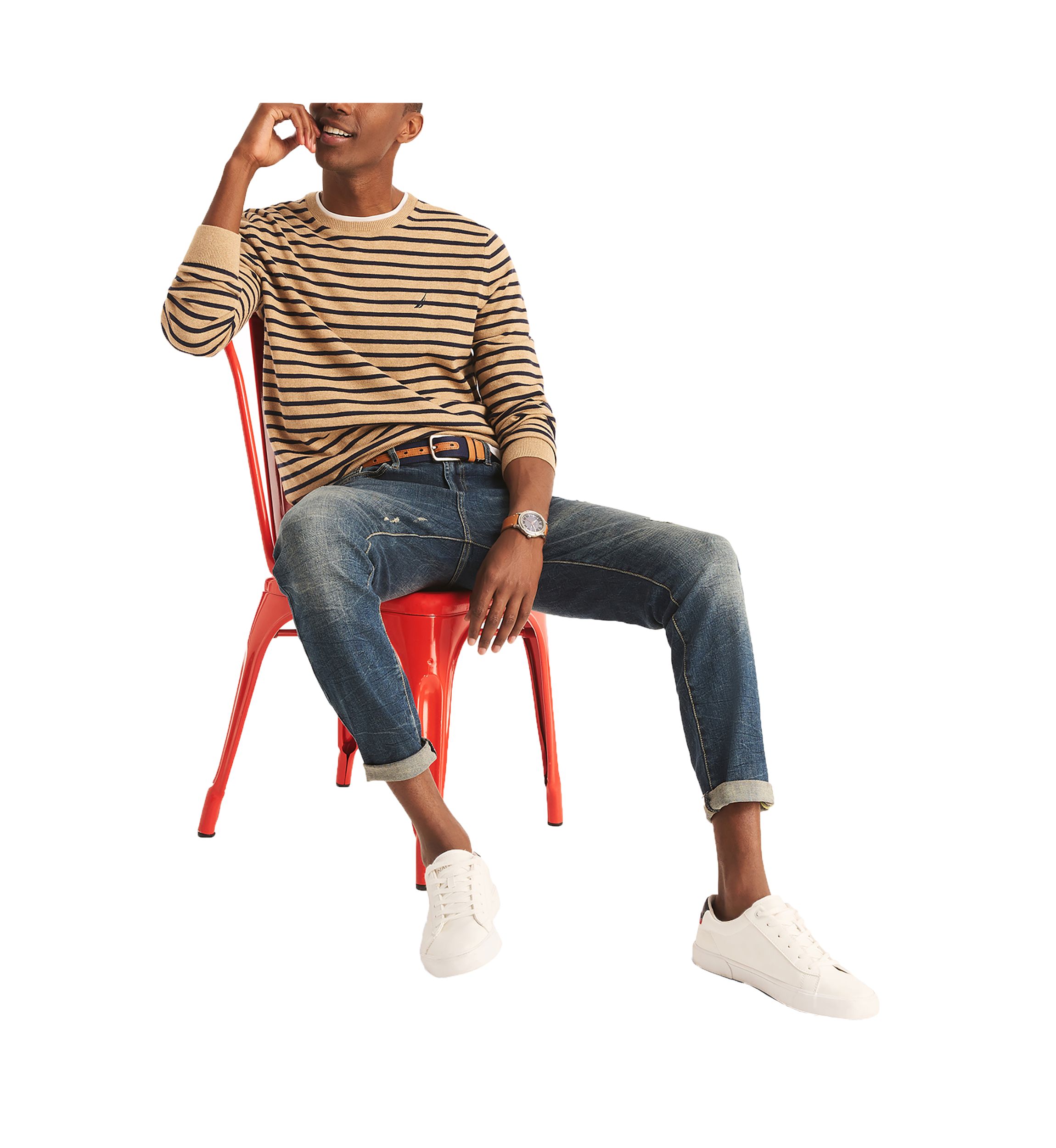 Navtech Striped Crew Neck Sweater