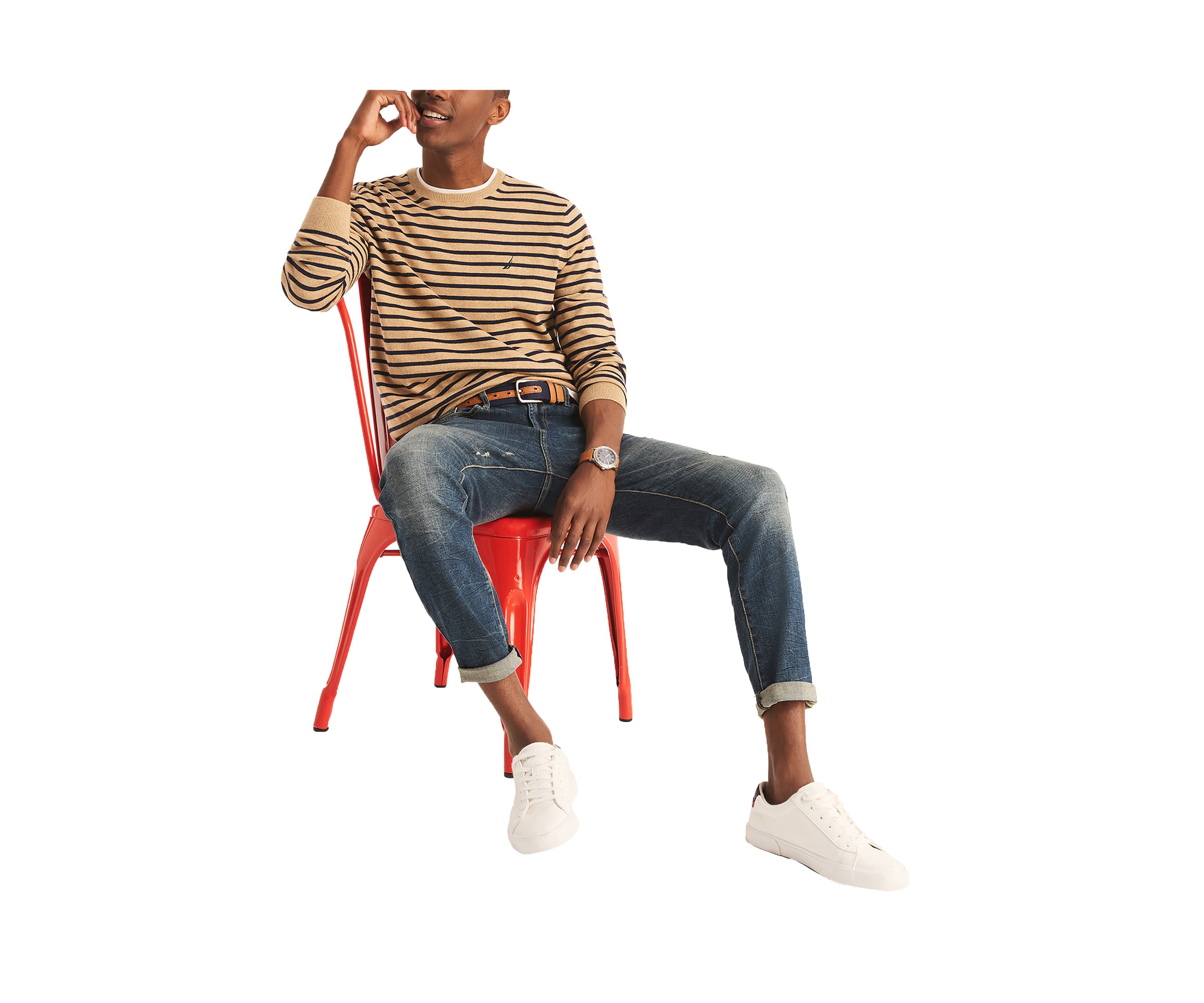 Navtech Striped Crew Neck Sweater