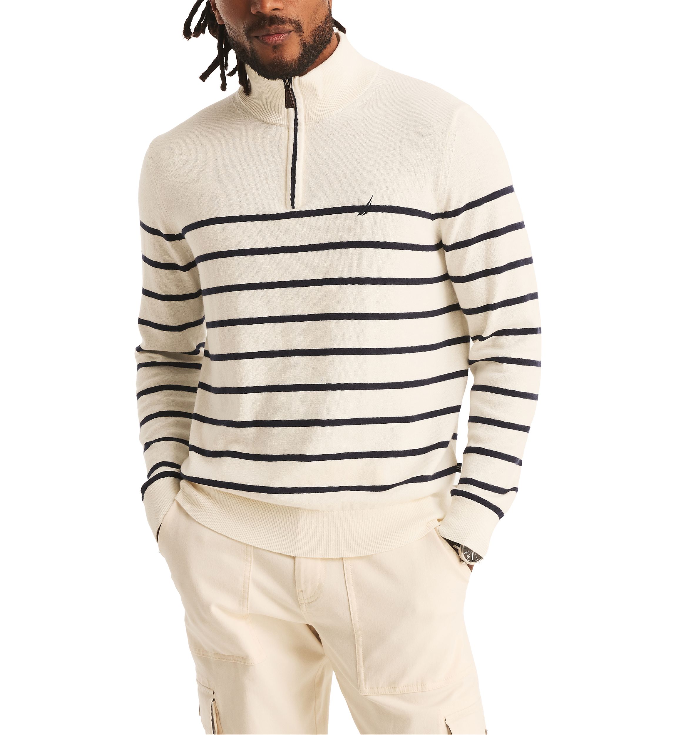 Navtech Striped 1/4 Zip Sweater