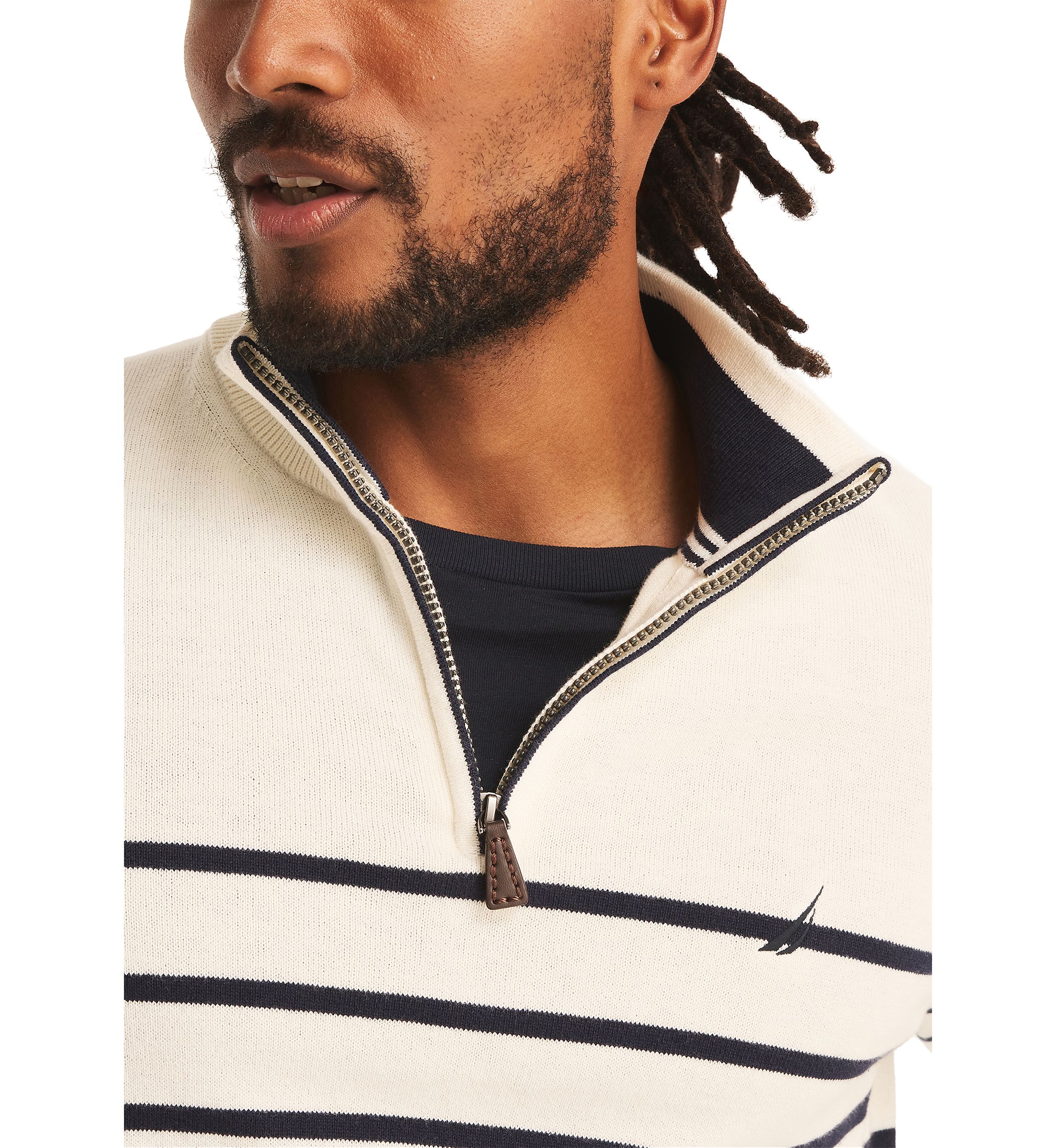 Navtech Striped 1/4 Zip Sweater