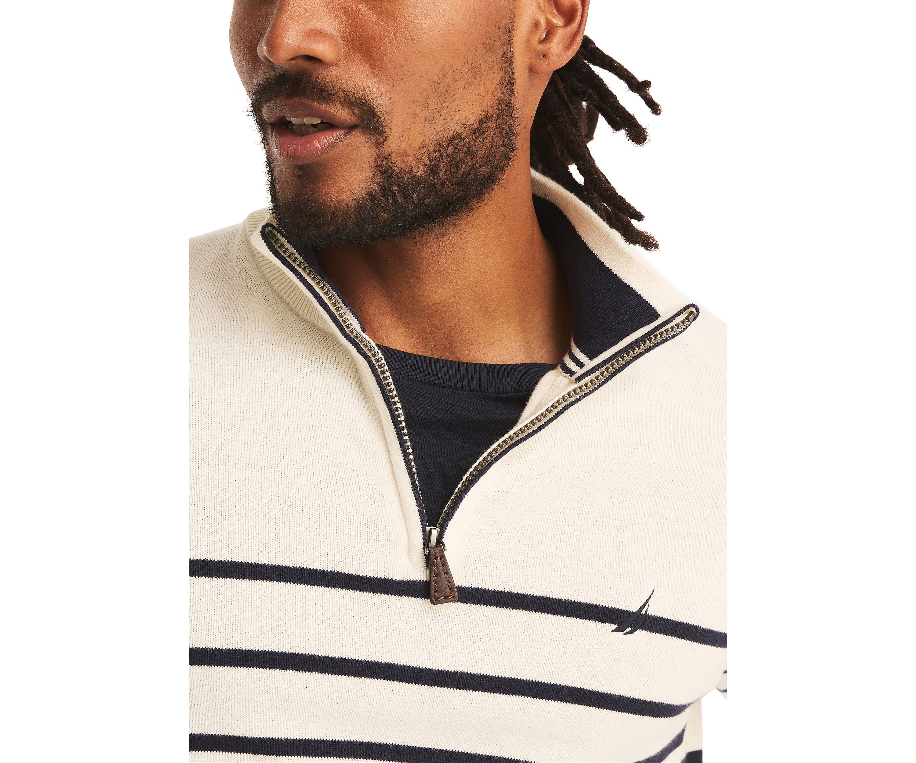 Navtech Striped 1/4 Zip Sweater