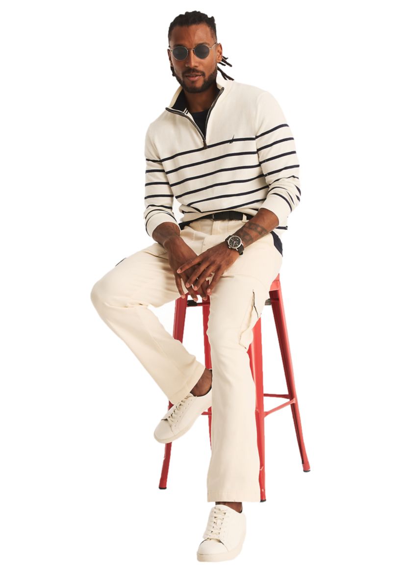 Navtech Striped 1/4 Zip Sweater