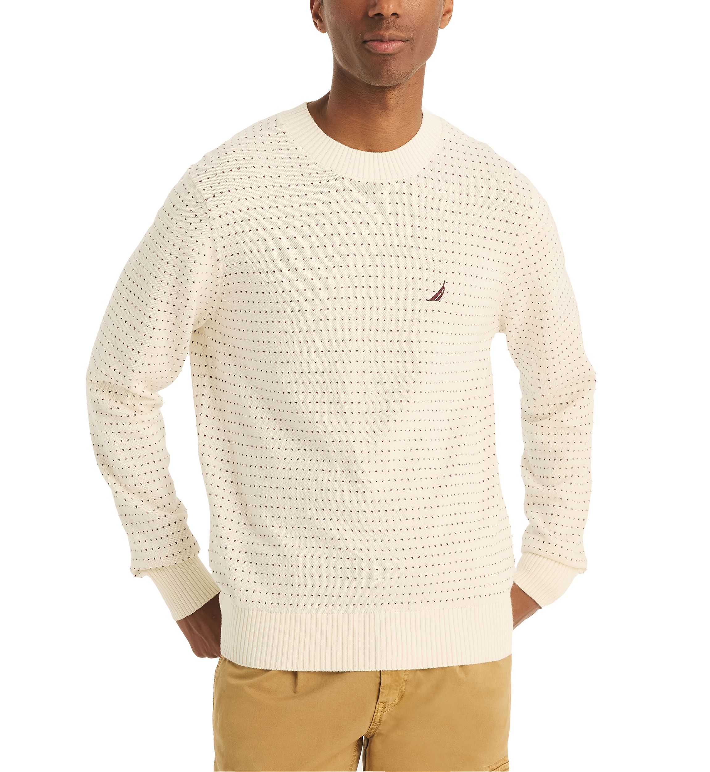 Jacquard Crew Neck Sweater