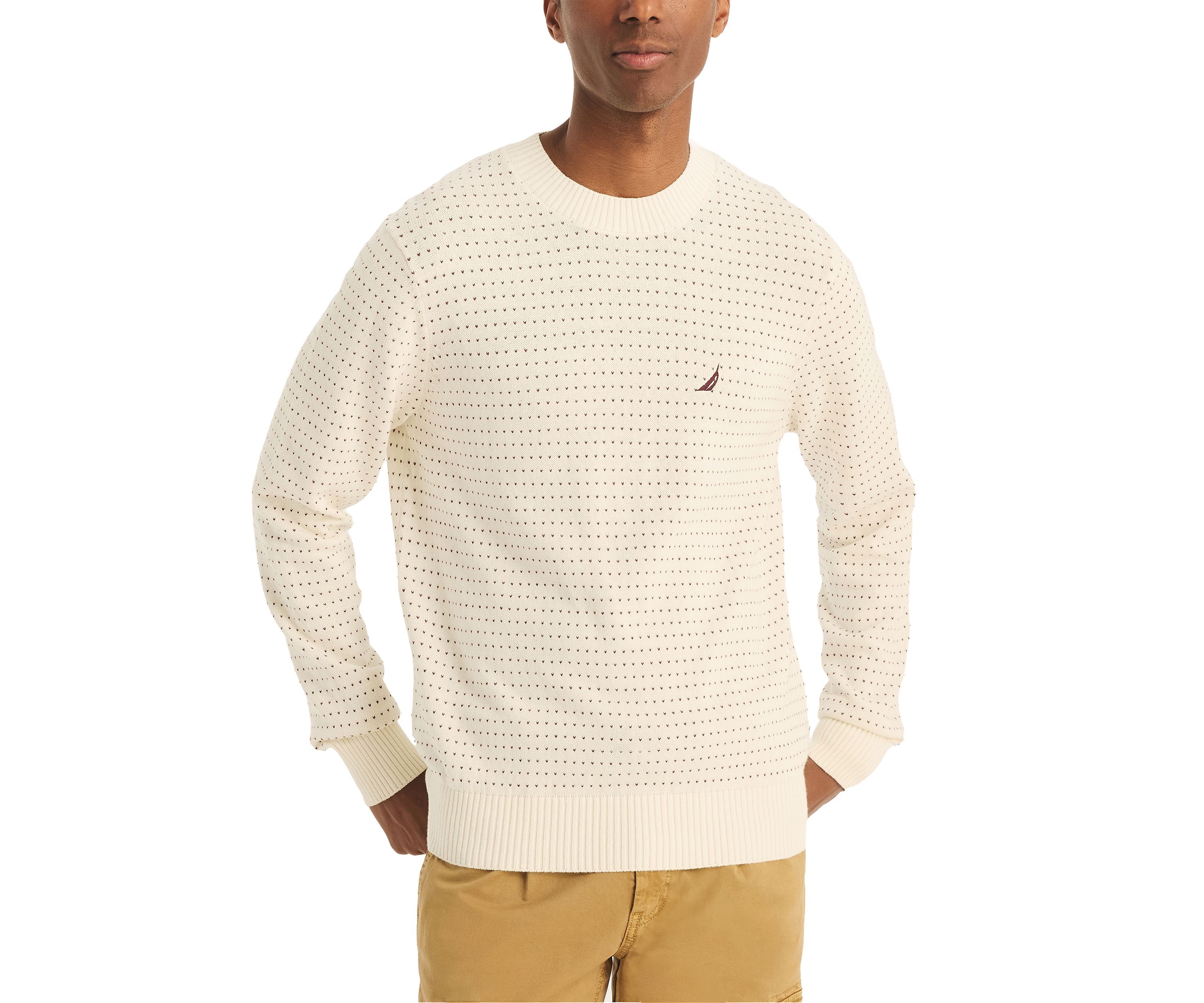 Jacquard Crew Neck Sweater