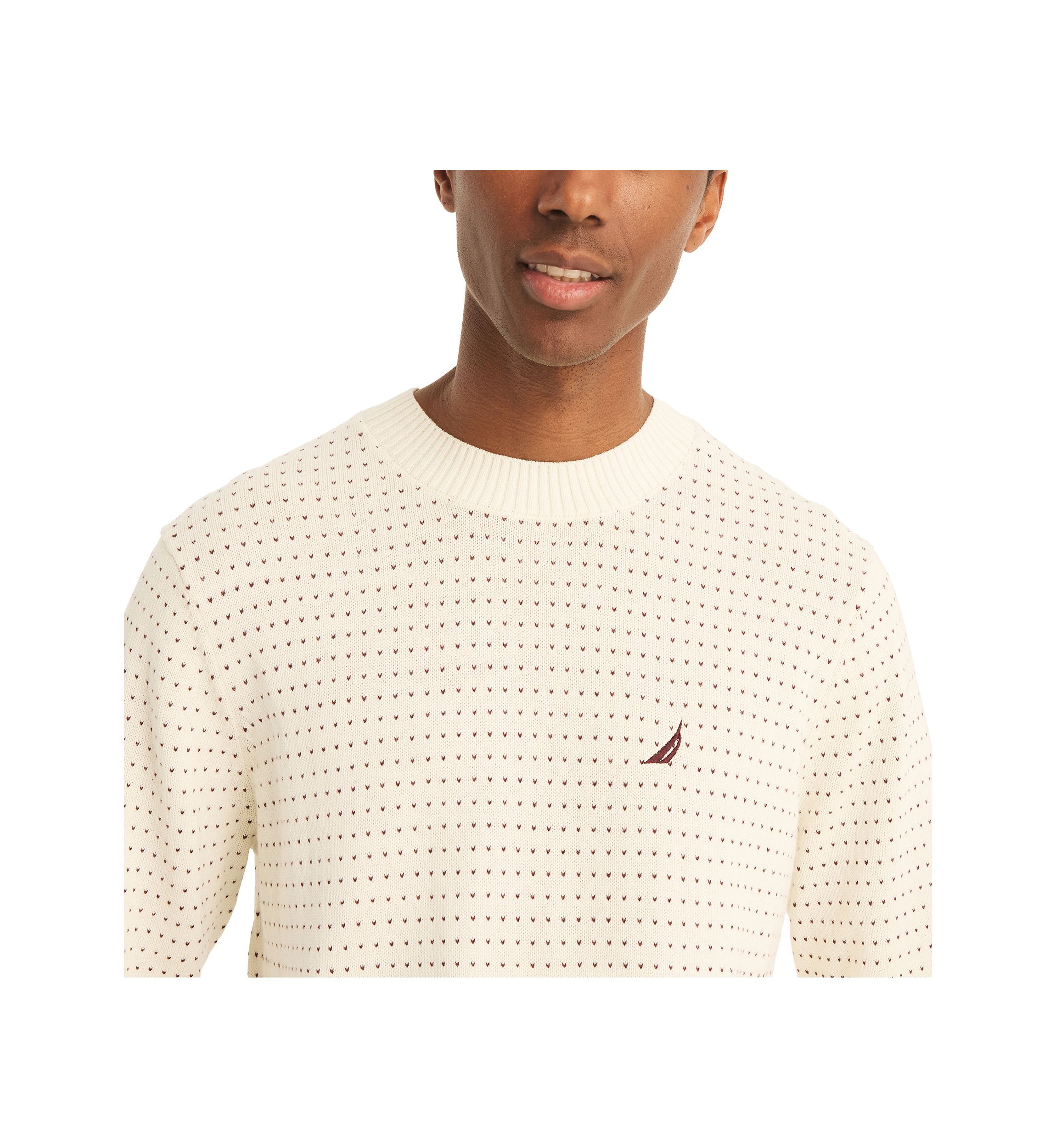 Jacquard Crew Neck Sweater