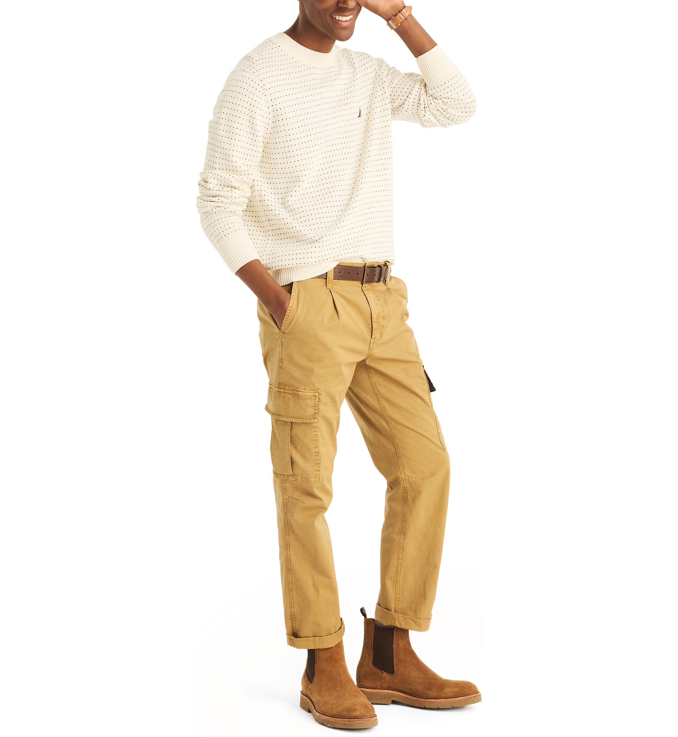 Jacquard Crew Neck Sweater