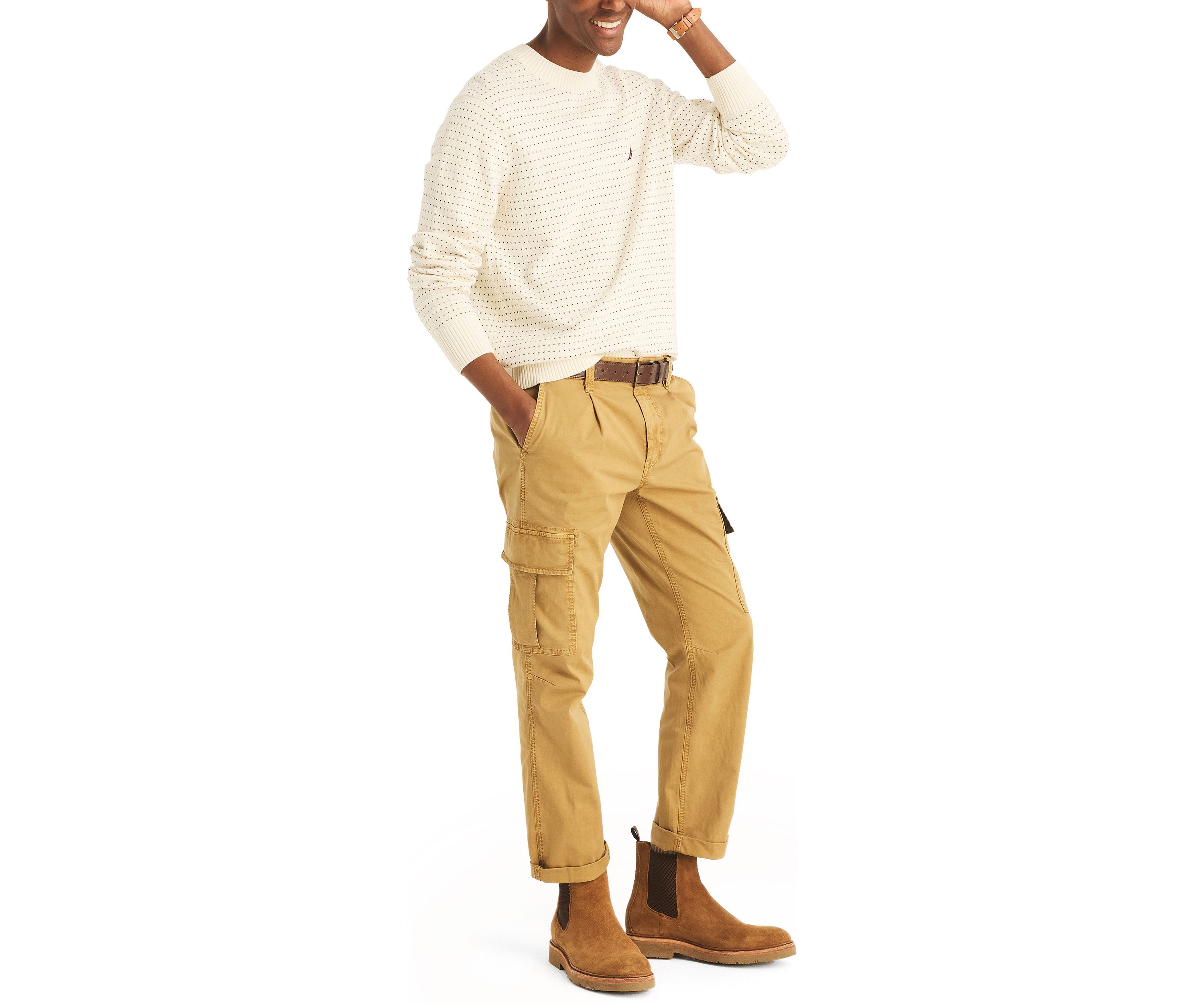 Jacquard Crew Neck Sweater