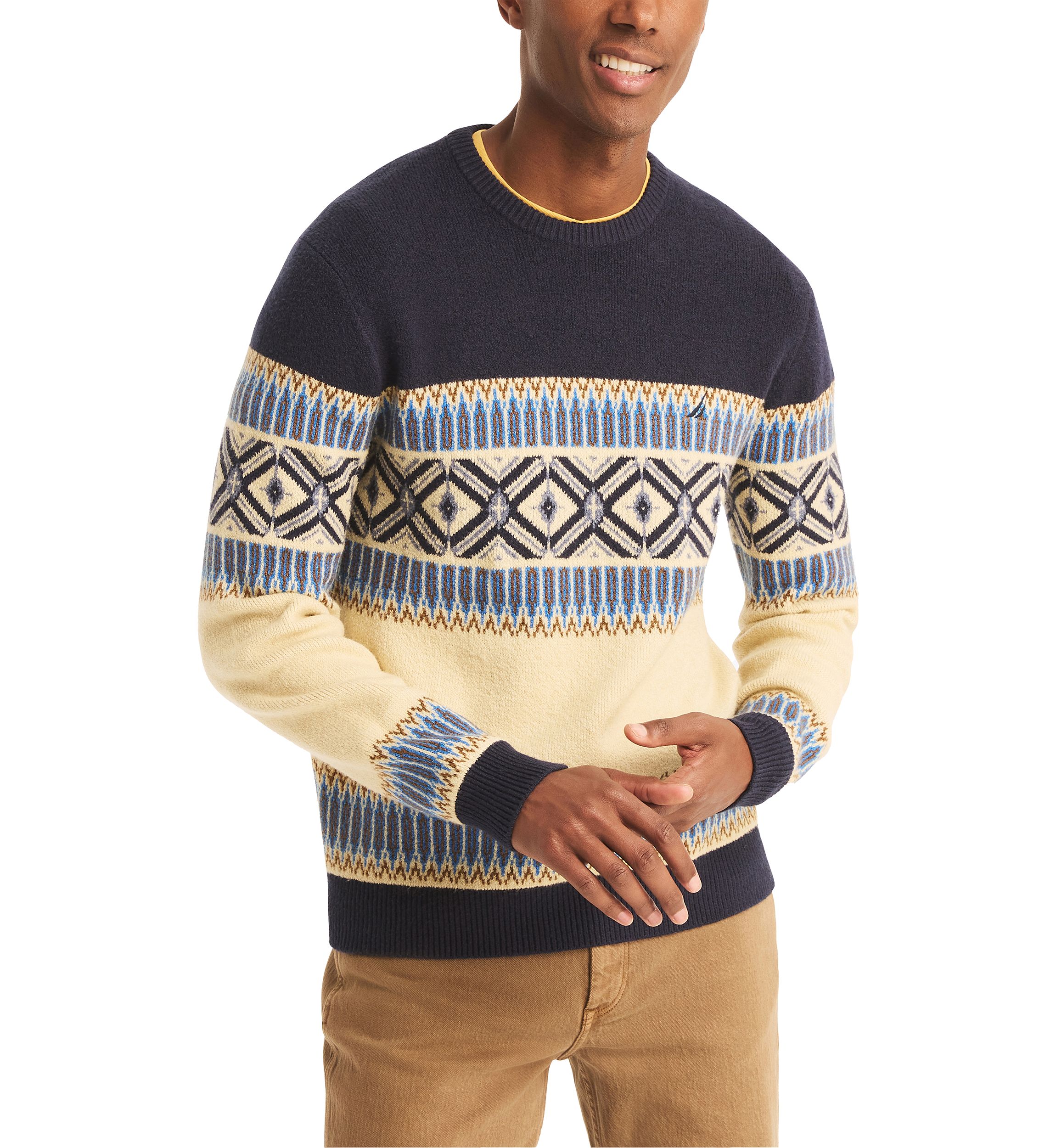 Sustainably Crafted Fair Isle Crew Neck Sweater