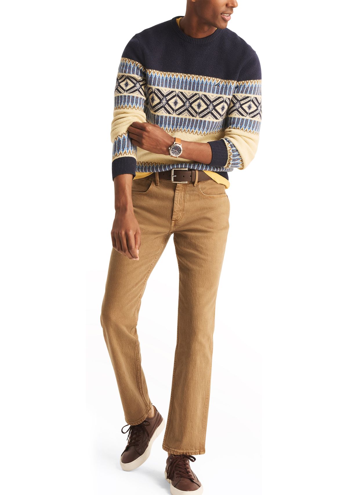 Sustainably Crafted Fair Isle Crew Neck Sweater