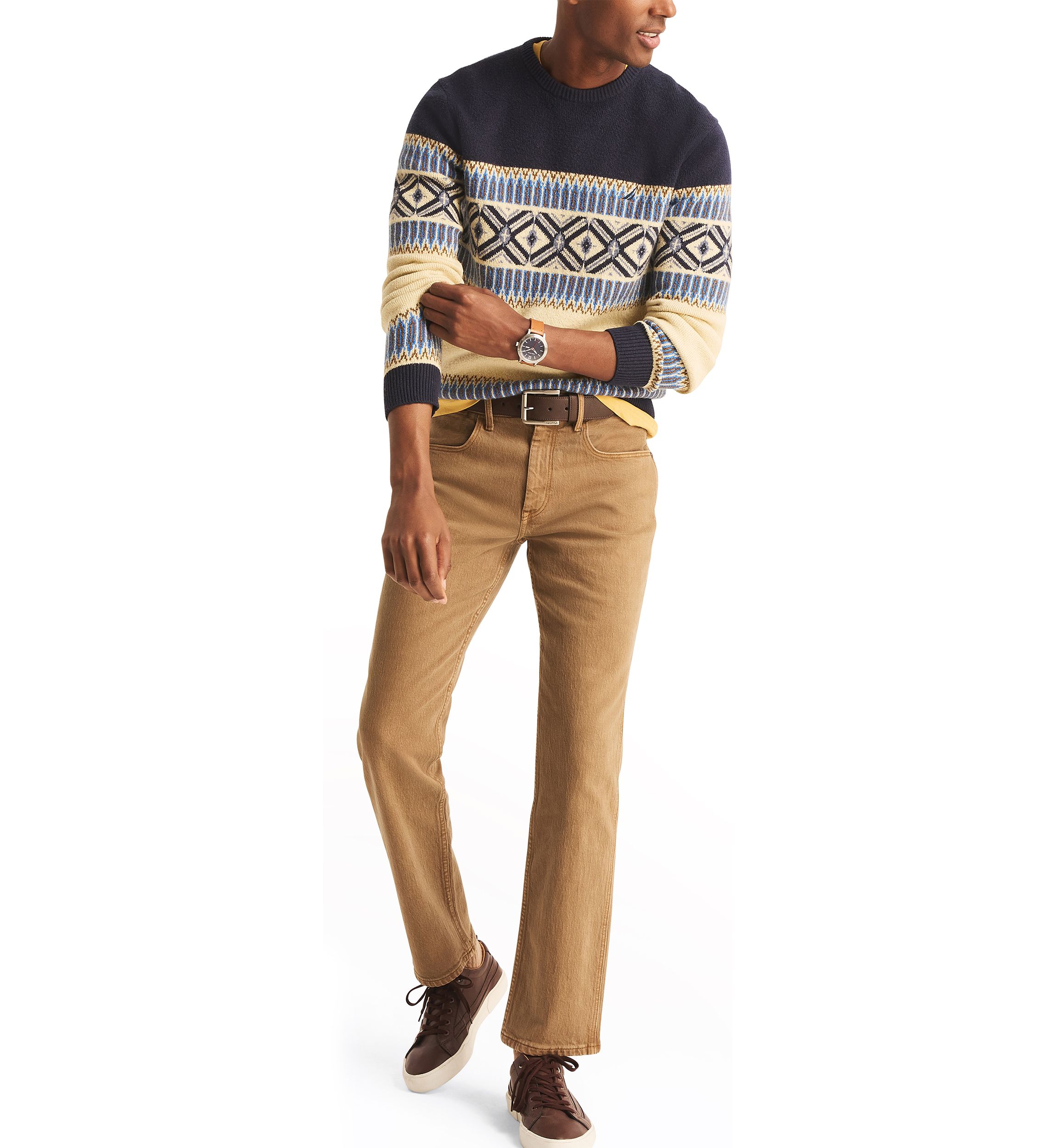 Sustainably Crafted Fair Isle Crew Neck Sweater